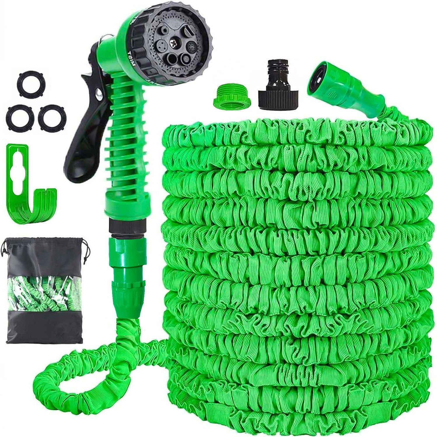 AKKEE Gartenschlauch Flexibel Wasserschlauch Dehnbar Flexibler Gartenschlauch 30m, Multifunktionsbrause 7 Sprühmodi