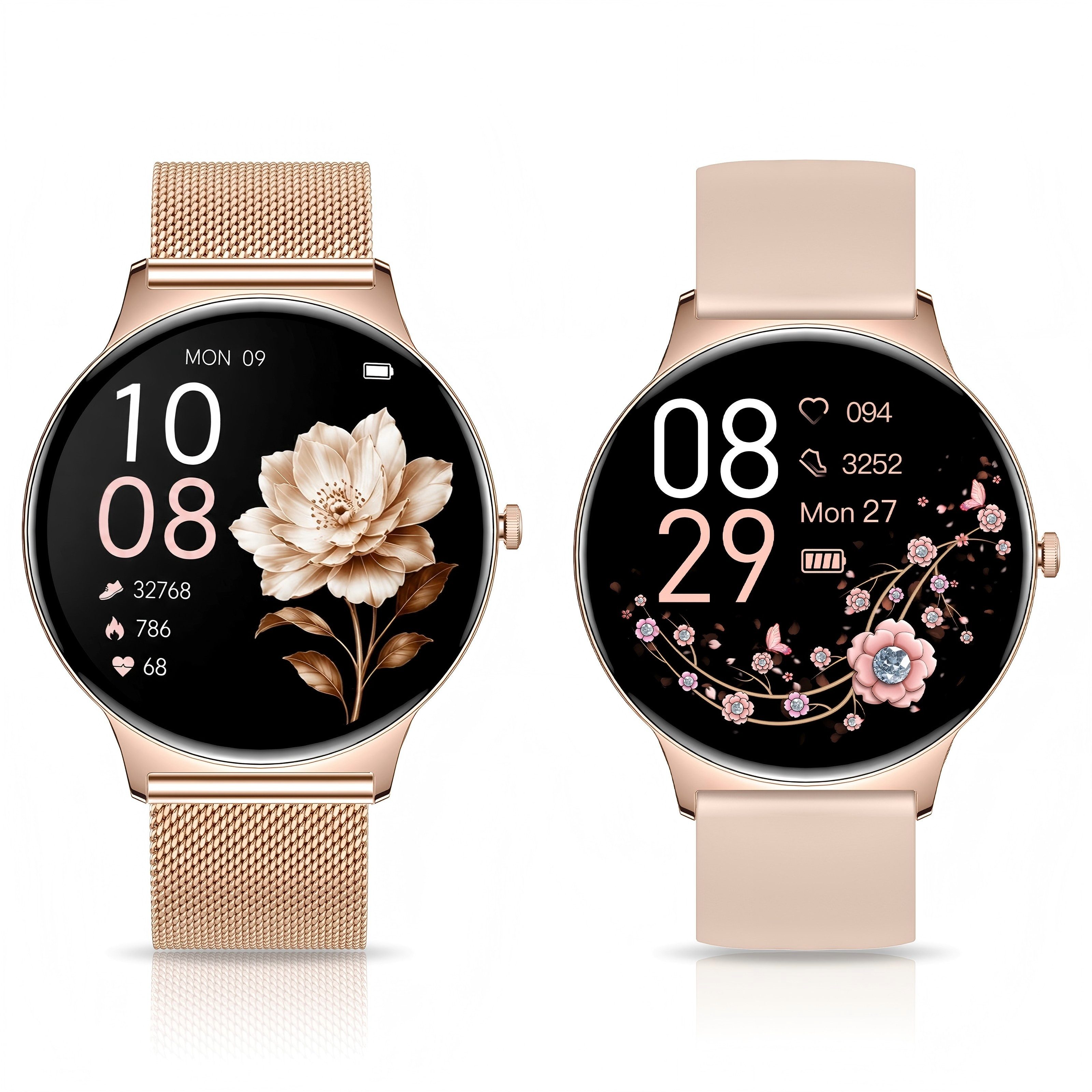SWGOTA 2026 Smartwatch Damen Ultradünn mit 1,56" AMOLED und 20 Tage Akku Smartwatch IP68+5ATM Fitnessuhr mit 150+ Sportmodi und Bluetooth-Anruf, sowie SpO2-, WhatsApp Benachrichtigungen, Herzfrequenz-, Blutdruck- und Schlafüberwachung für Android und iOS