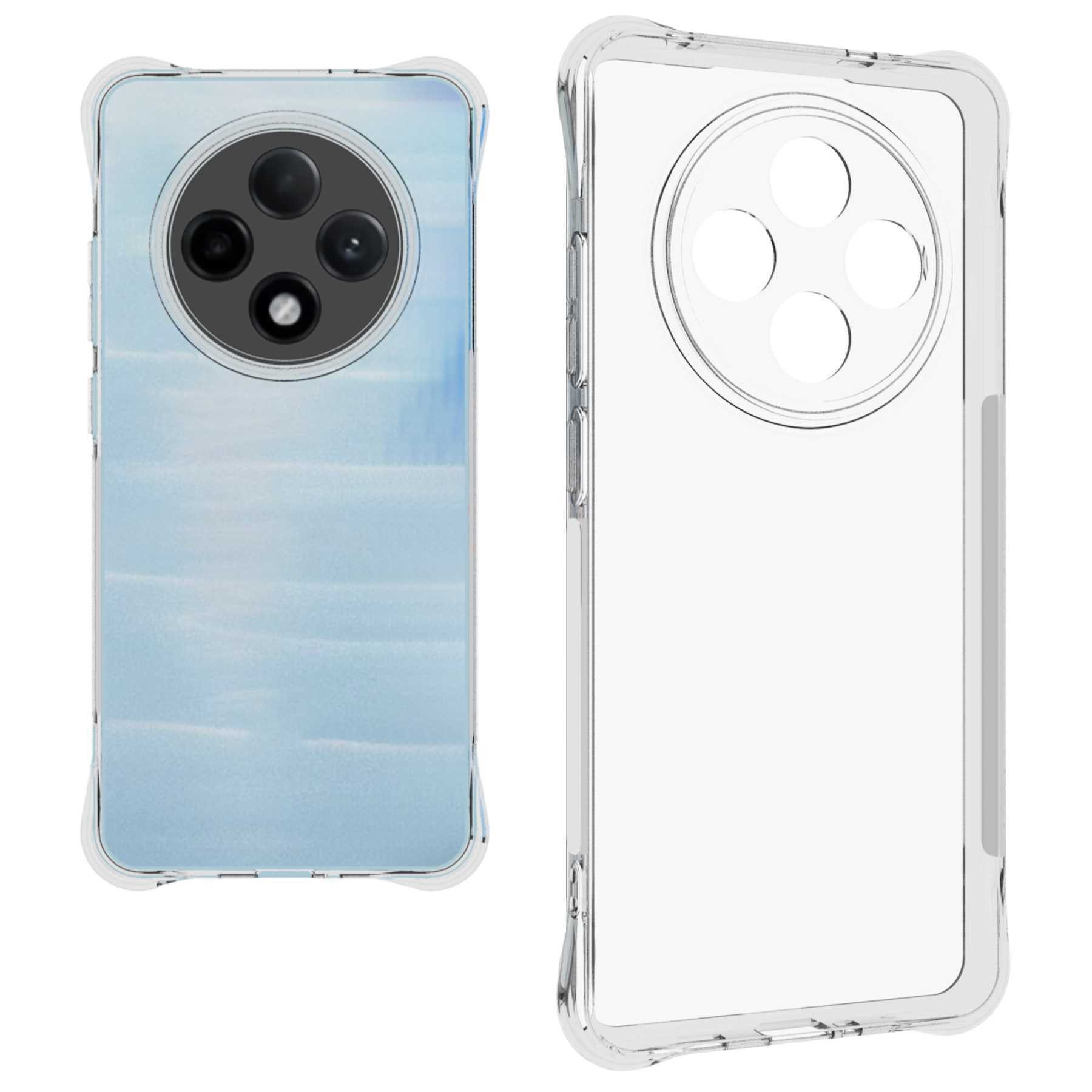 mtb more energy Smartphone-Hülle Clear Armor Case für OPPO Reno 12F 5G, Transparente TPU Schutzhülle Case Backcover mit Anti-Shock Verstärkung