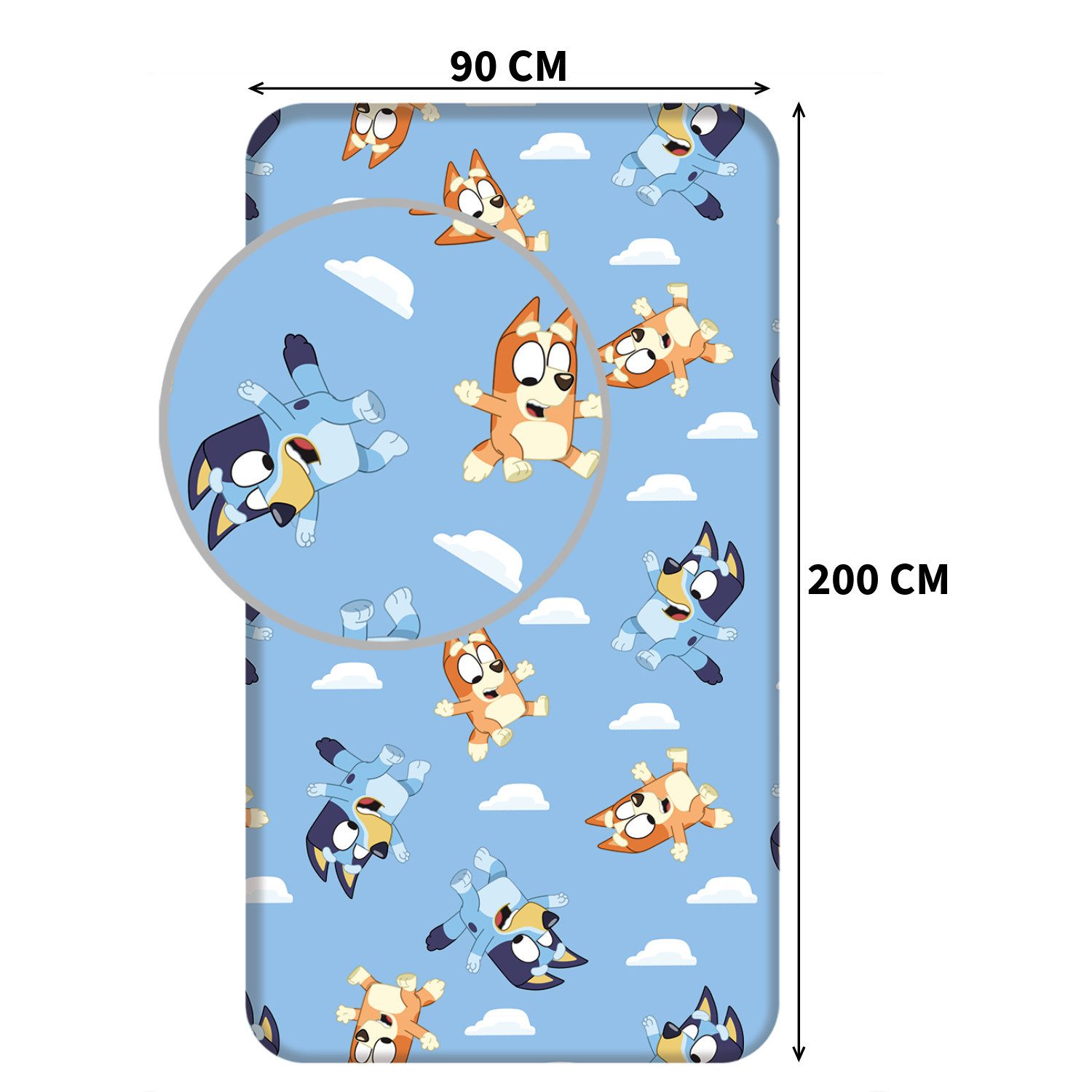 Jerry Fabrics Bettwäsche Bluey & Bingo Spannbettlaken 90 x 200 + 25 cm 100% günstig online kaufen