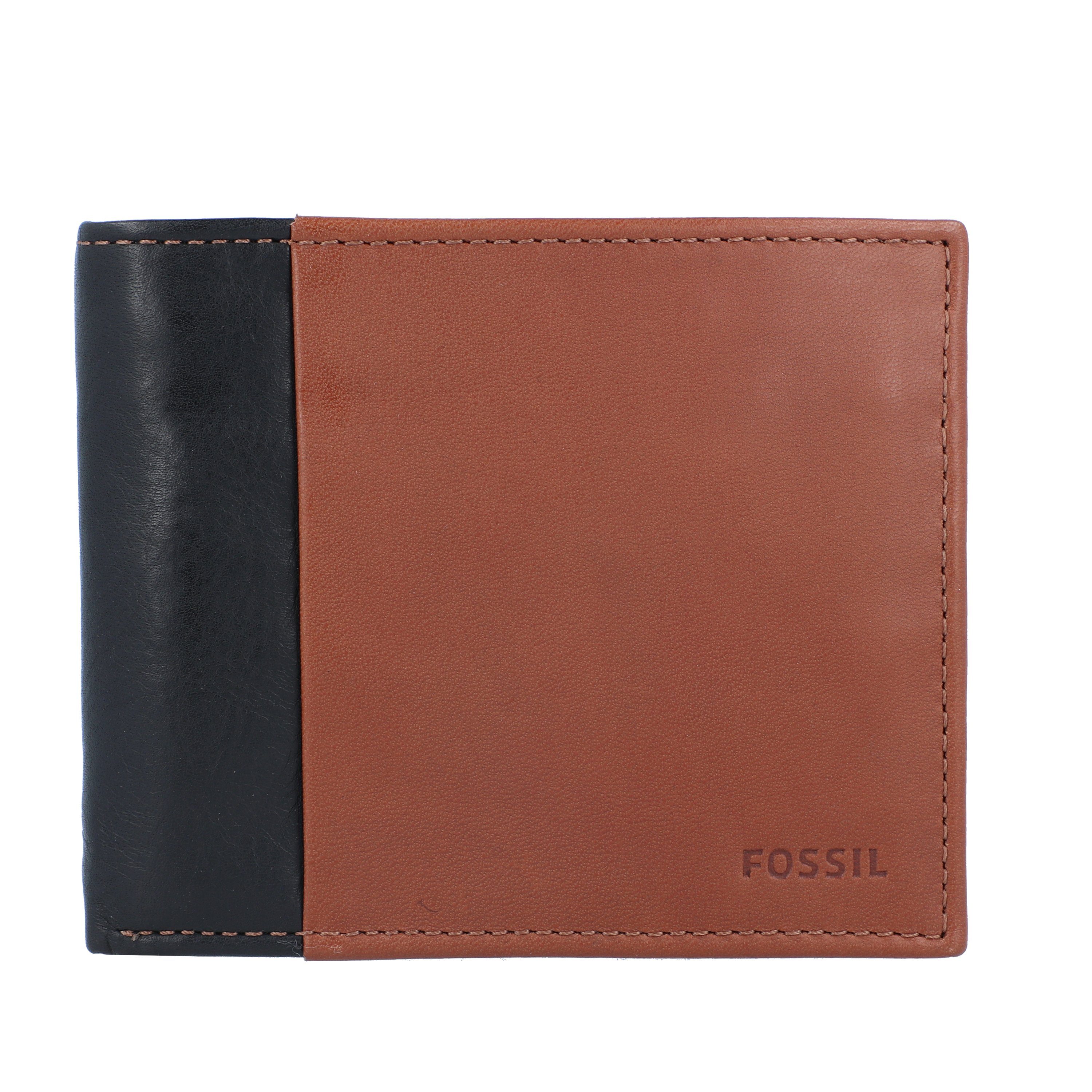 Fossil Herren-Brieftasche Aus Eco-Leder – Geldklappe, Goldene Beschläge, 2,5 X 0,6 X 7 Cm