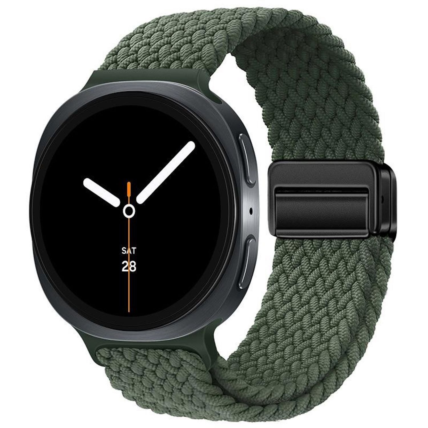Wigento Smartwatch-Armband Magnetverschluss Nylon für Samsung Galaxy Watch 9 / 8 / 8 Classic Loop, Atmungsaktiv, verstellbar, magnetisch