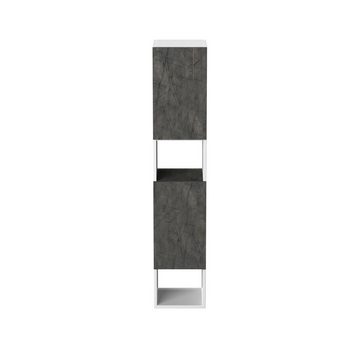 GARLIVO Badezimmer-Set Badezimmerschrank GLC2, hängend, stehend, Marmor, Hochschrank, Breite 31,5 cm