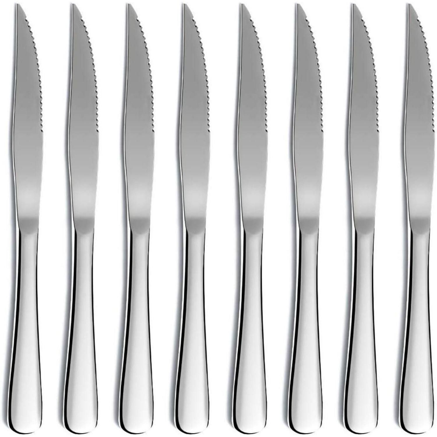 LuxusKollektion Steakbesteck GrillChef 8tlg Edelstahl Steakmesser Set Besteck Spülmaschinenfest