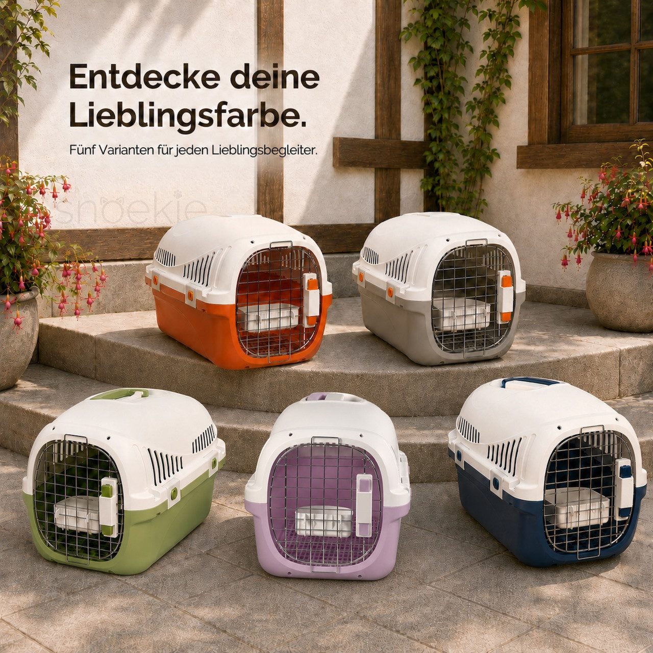 SNOEKIE Tiertransportbox SNOEKIE Transportbox für Katzen, kleine Hunde, Kunststoff, Metalltür bis 15 kg, Stabile Konstruktion, leicht zu reinigen, Sicherer Verschluss