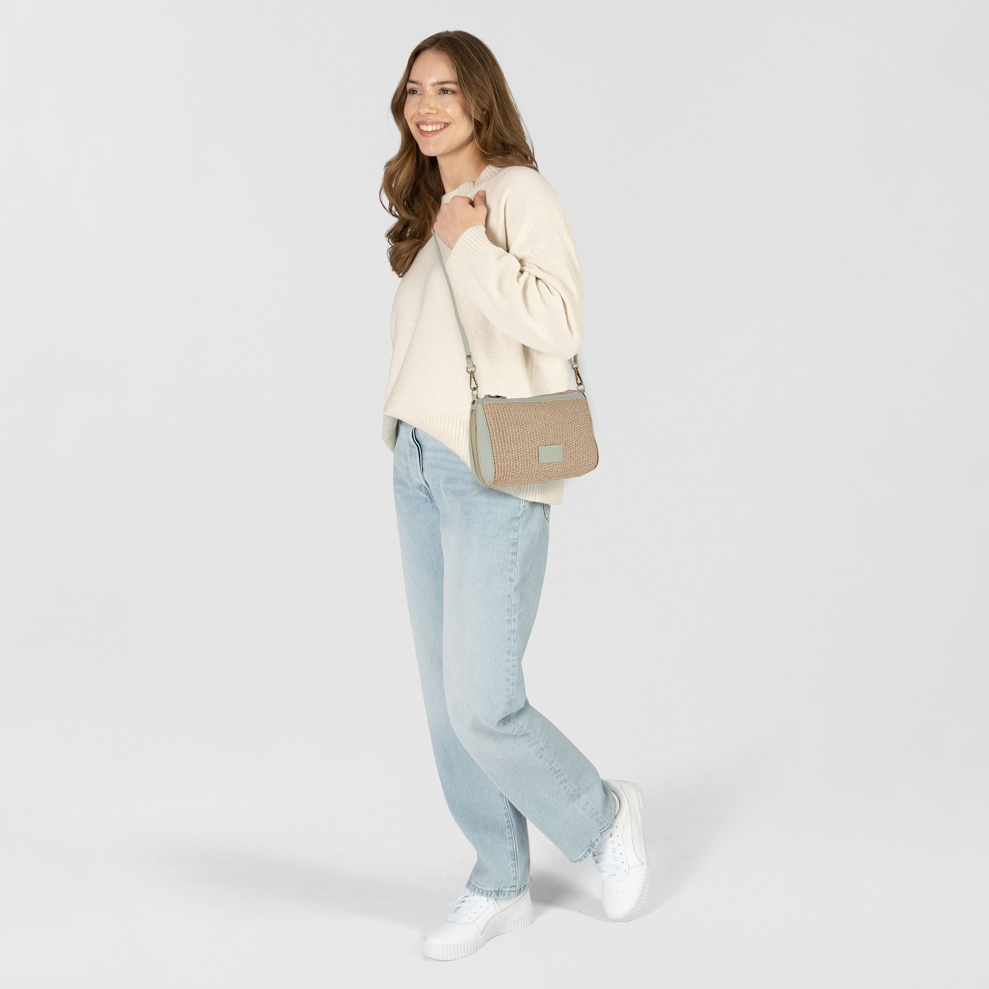 Gabs Schultertasche, Stroh