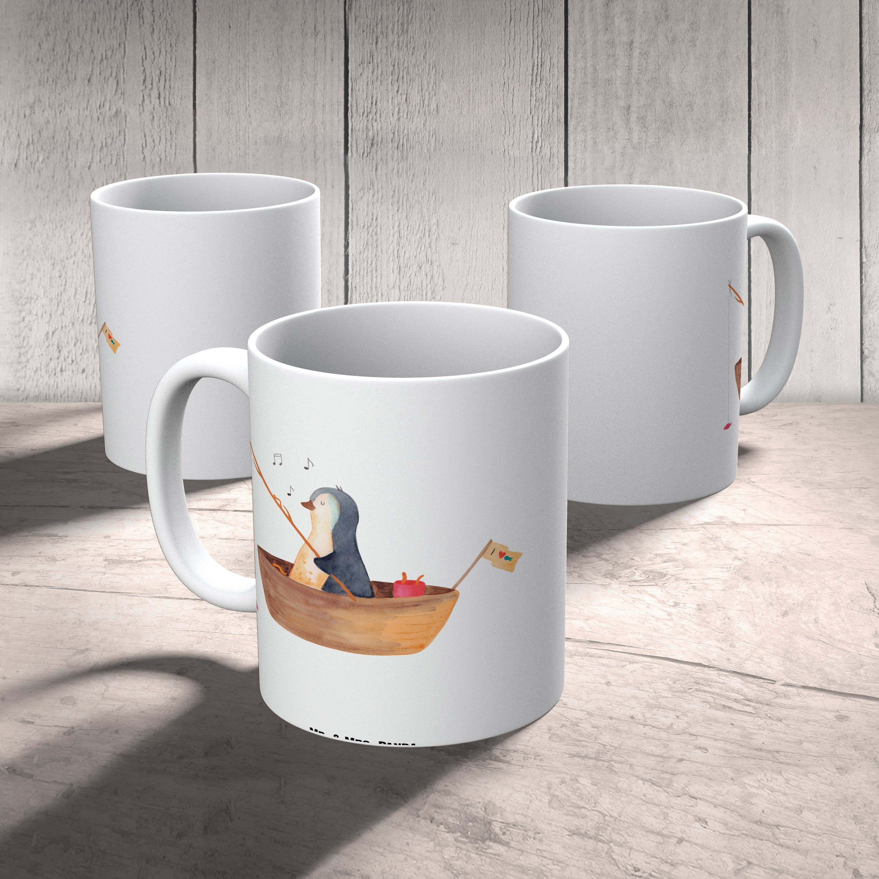 Mr. & Mrs. Panda Tasse Pinguin Angelboot - Weiß - Geschenk, Große Tasse, Leben, Neuanfang, v, XL Tasse Keramik