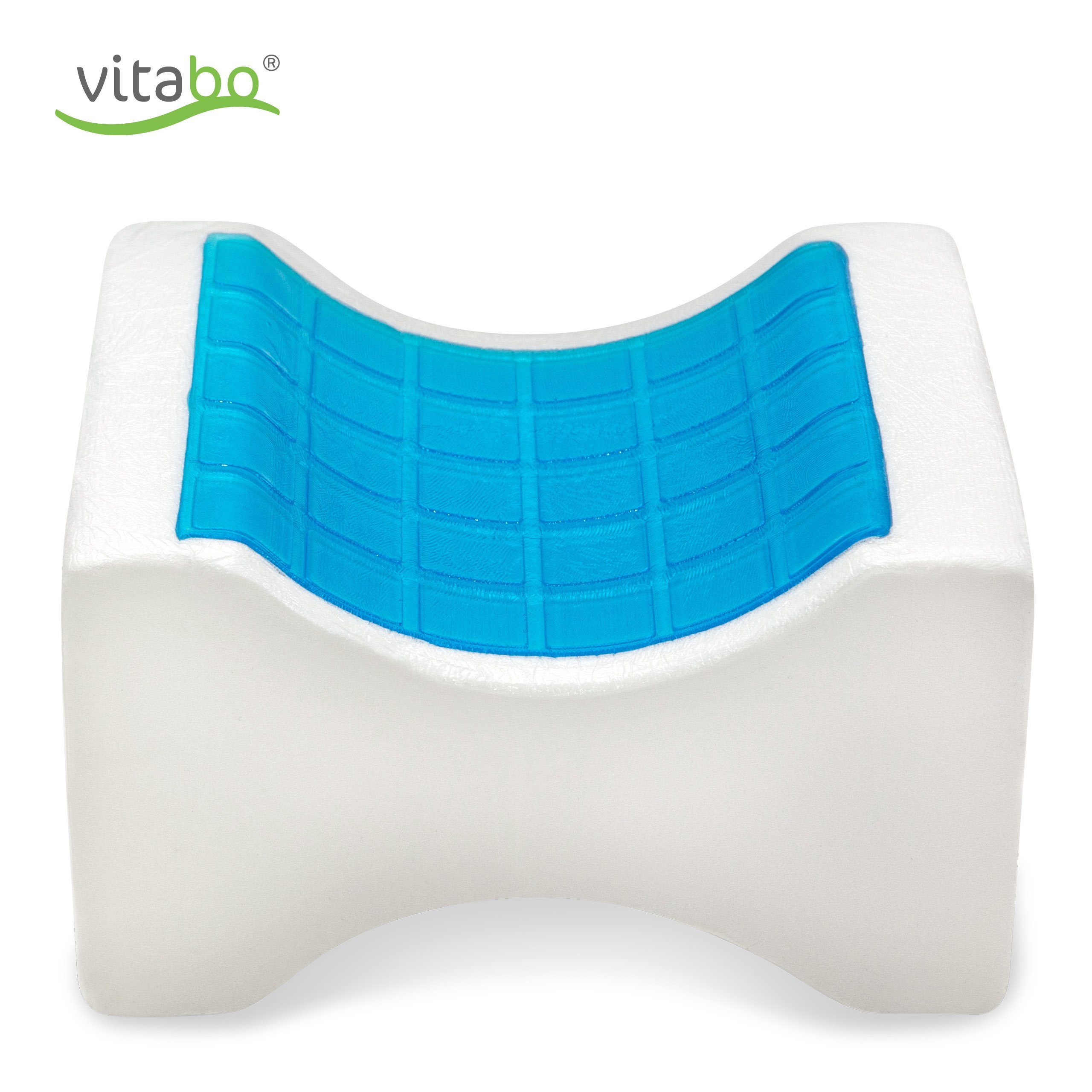 Vitabo Kniekissen Beinkissen für Seitenschläfer, Lagerungskissen mit Memory-Schaum, (1-St), 24,5 x 14 x 20 cm