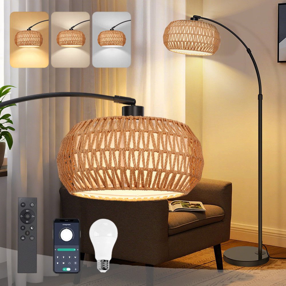 LMaxhome LED Stehlampe mit Fernbedienung Boho Dimmable Standlicht 185cm für günstig online kaufen
