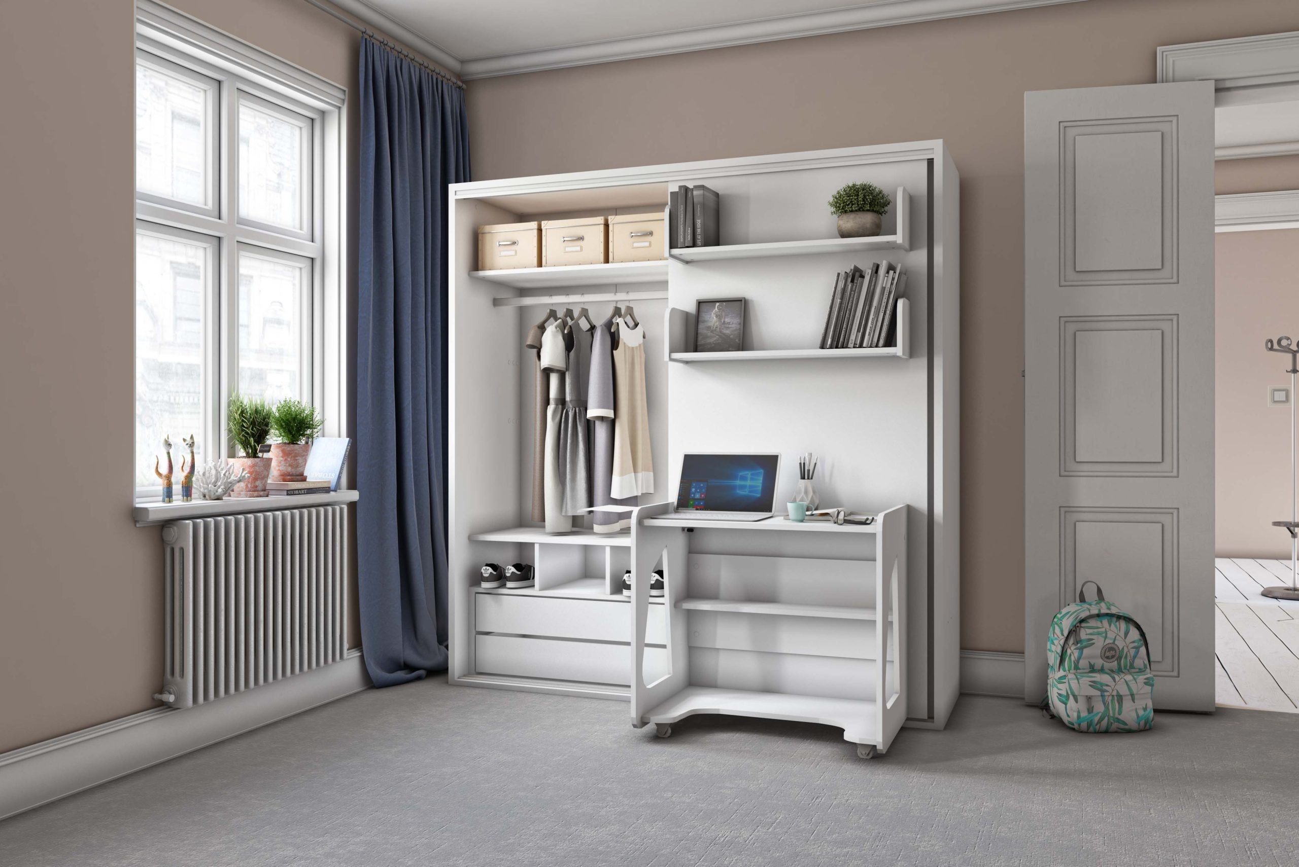 Multimo Schrankbett Multimo Studio 5 Schrankbett, Klappbett mit LED-Beleuchtung