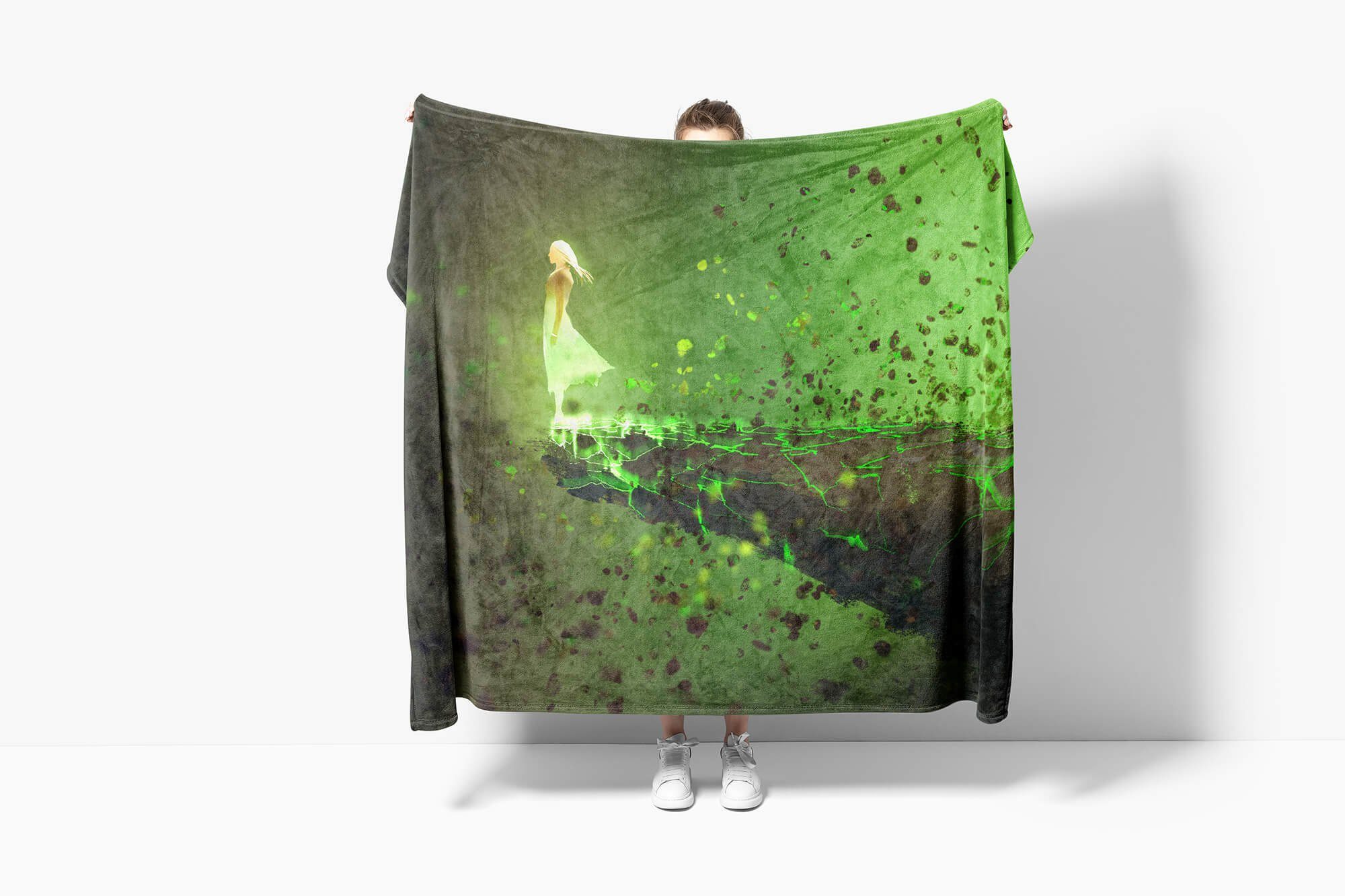 (1-St), Saunatuch Fotomotiv Fantasiebild Kuscheldecke mit Baumwolle-Polyester-Mix Handtuch Sinus Handtuch Geist, Art Handtücher Strandhandtuch
