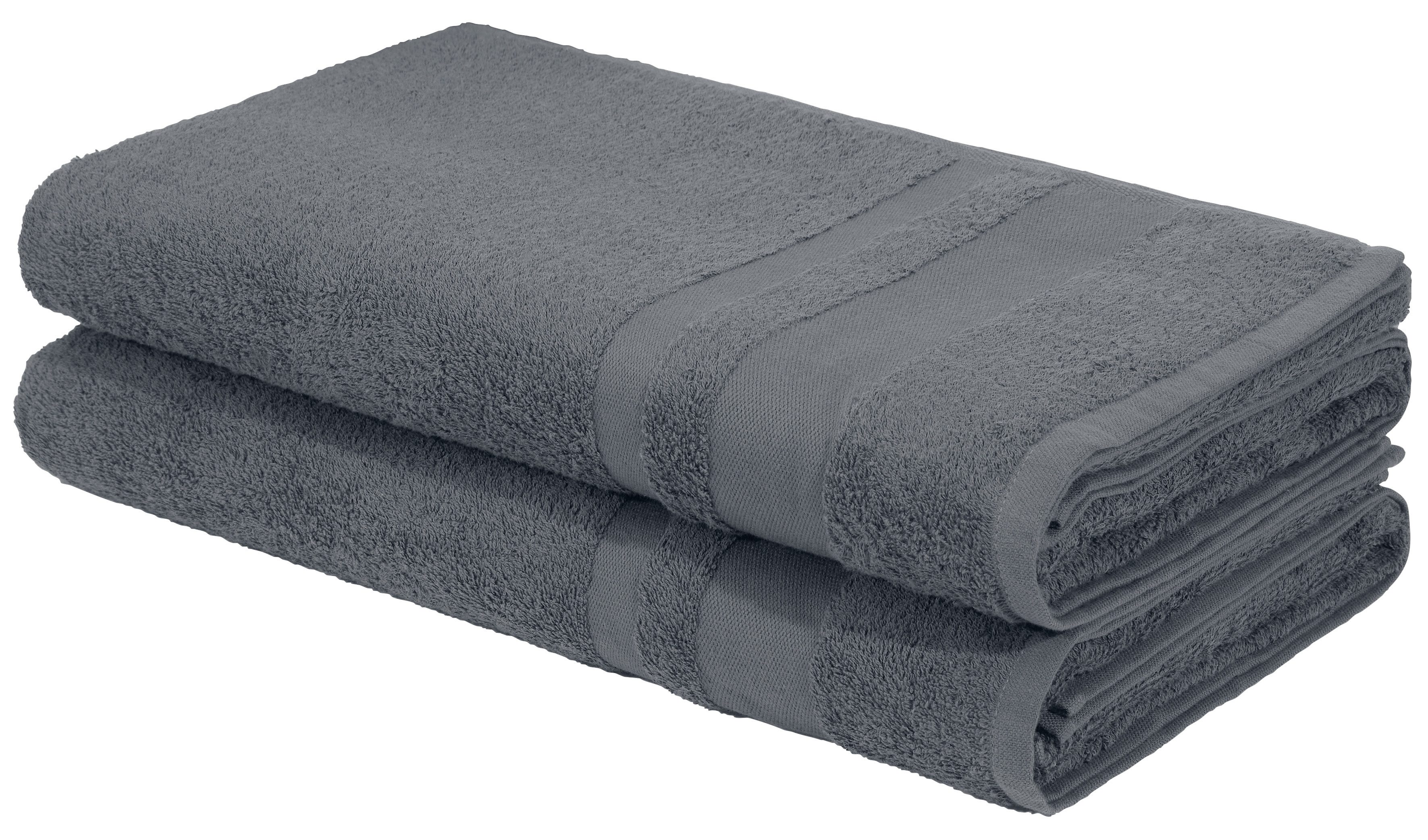 OTTO home Saunatuch Vanessa, als Set und Serie erhältlich, 2 Saunatücher, 80x200cm, Walkfrottee (Set, 2-St), Handtücher mit Bordüre, 100% Baumwolle, einfarbig, weich