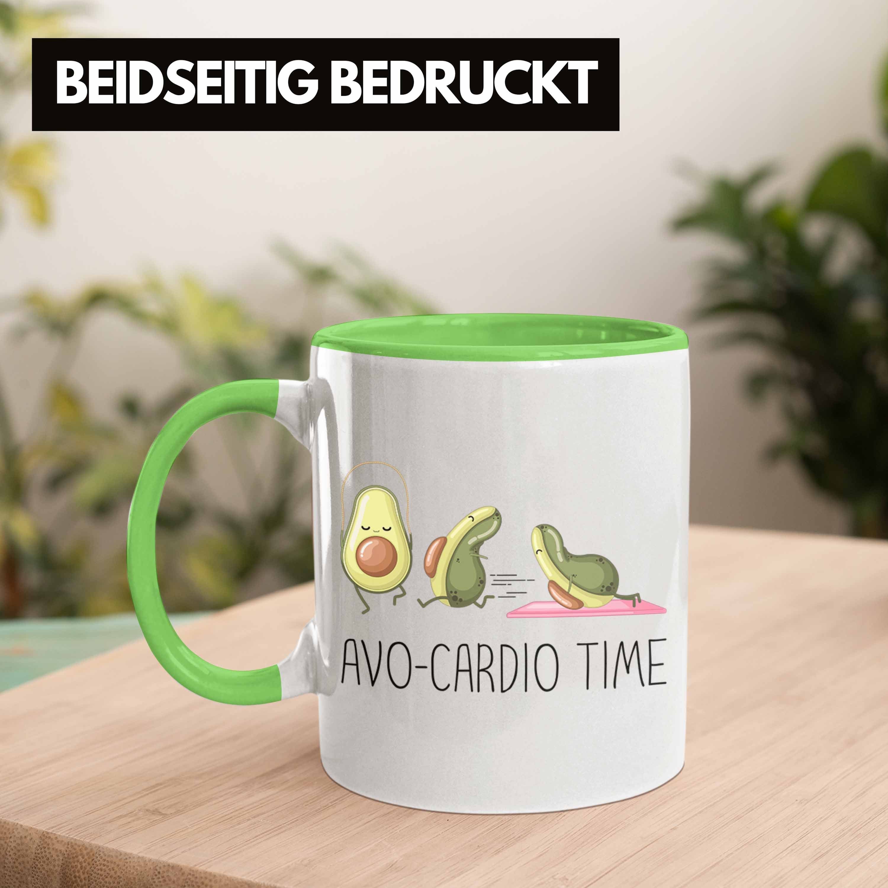 Tasse Time" Fitness-Enth Trendation Grün Fitness-Tasse Lustiges Geschenk "Avo-Cardio Lustige