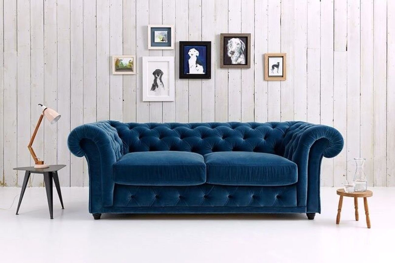 JVmoebel Schlafsofa, Chesterfield Design Luxus Polster Sofa Couch Sitz Garnitur Textil #129