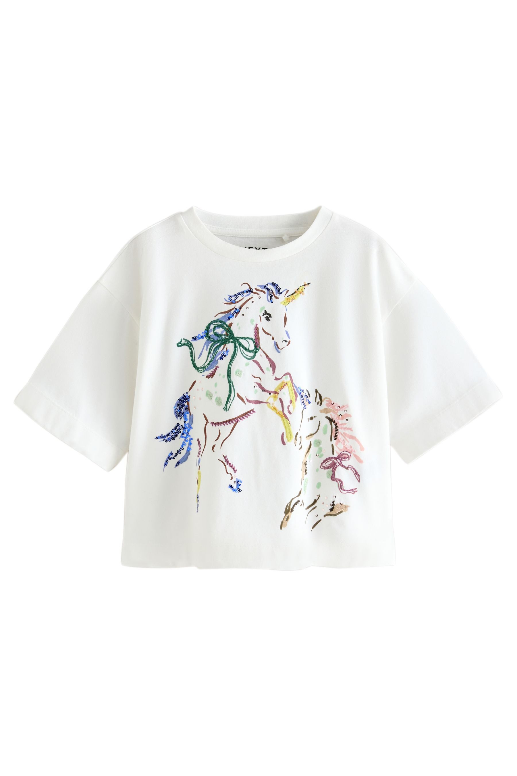 Paillettenshirt Kastiges Oversized Fit T-Shirt mit Pailletten