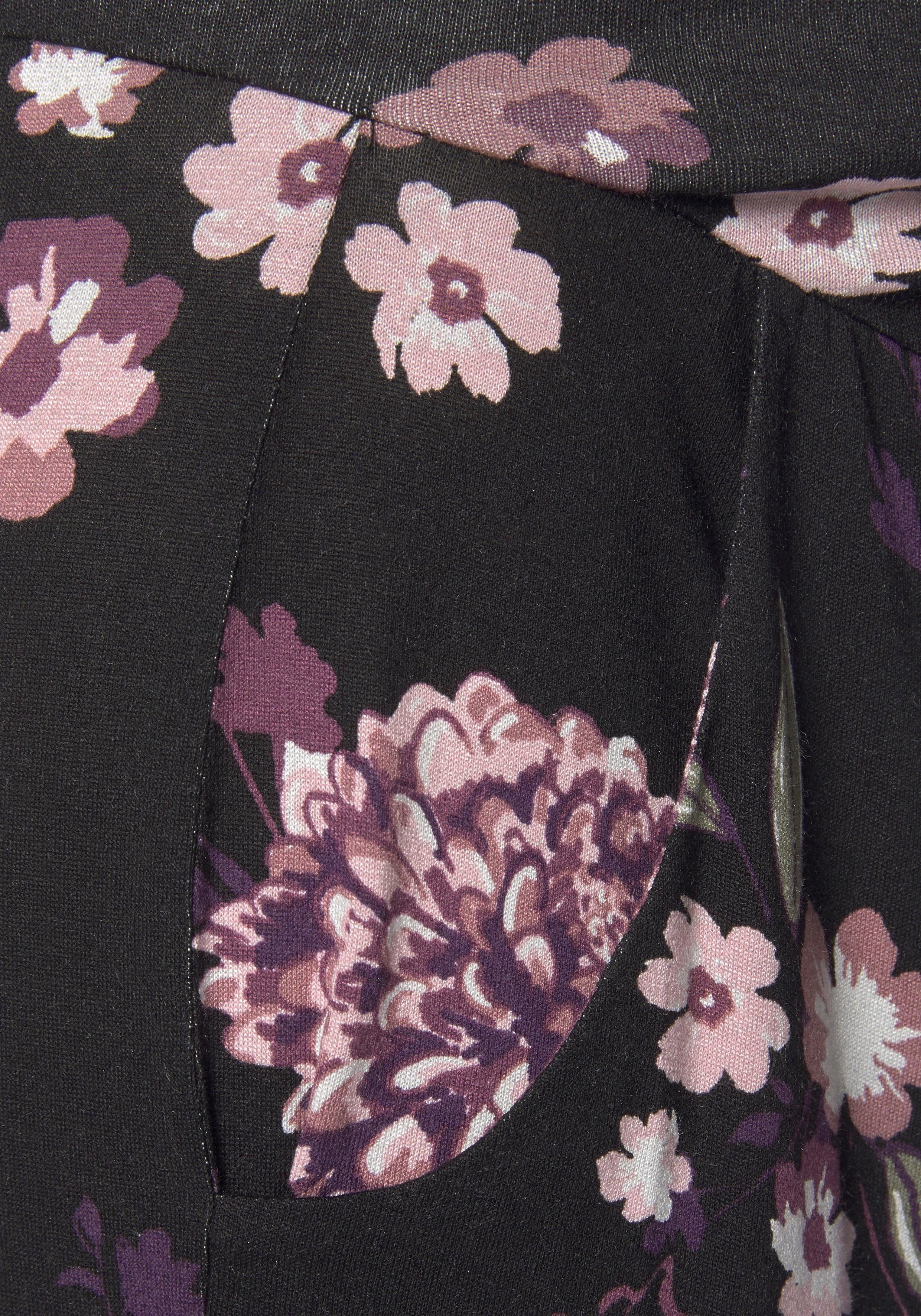 Neun Monate Umstandshose Haremshose für Schwangerschaft und Stillzeit, in bequemer Passform und mit Blumenmuster