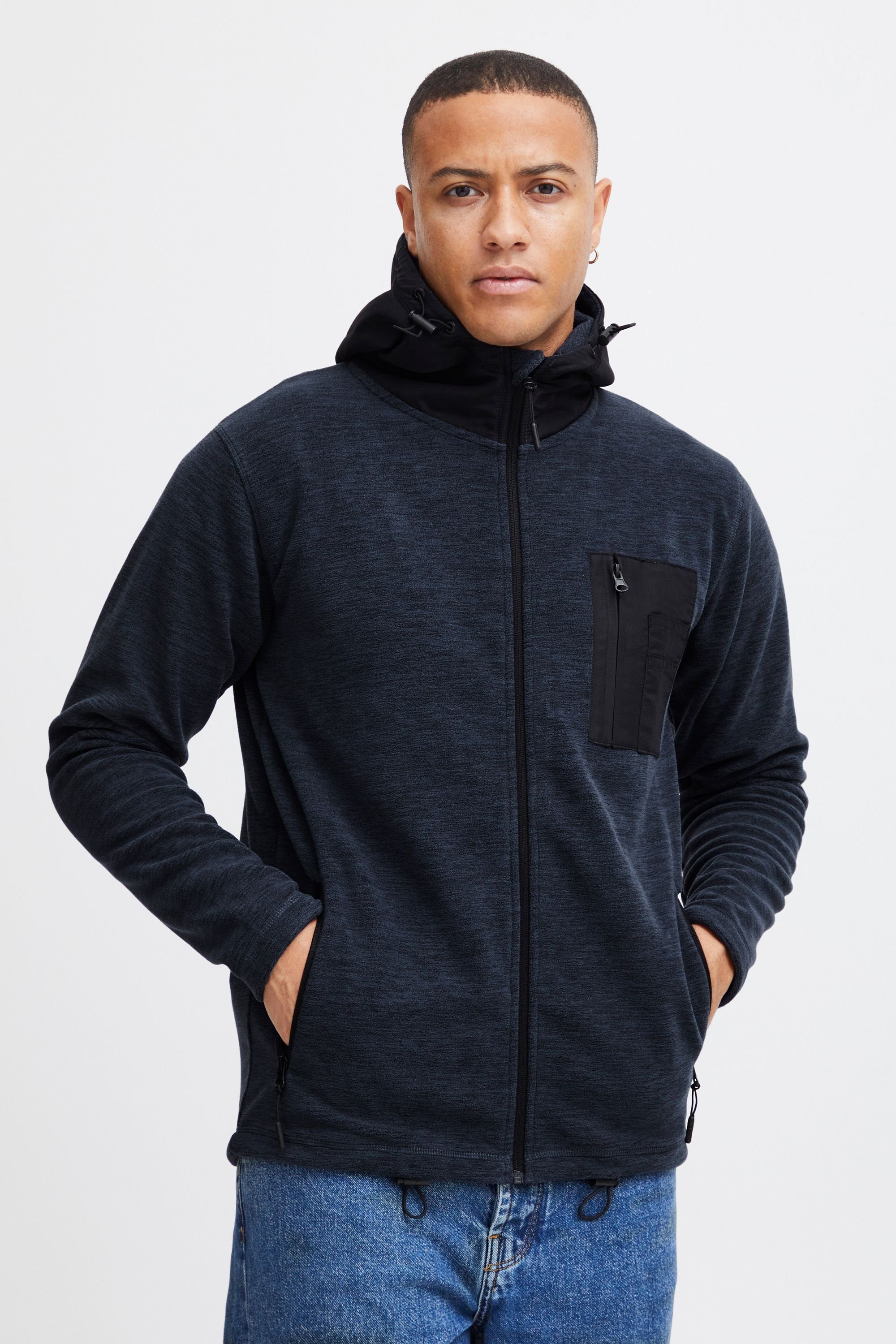 Indicode Fleecejacke IDWilmot Herren Fleecejacke mit Kapuze Navy Mix (420)