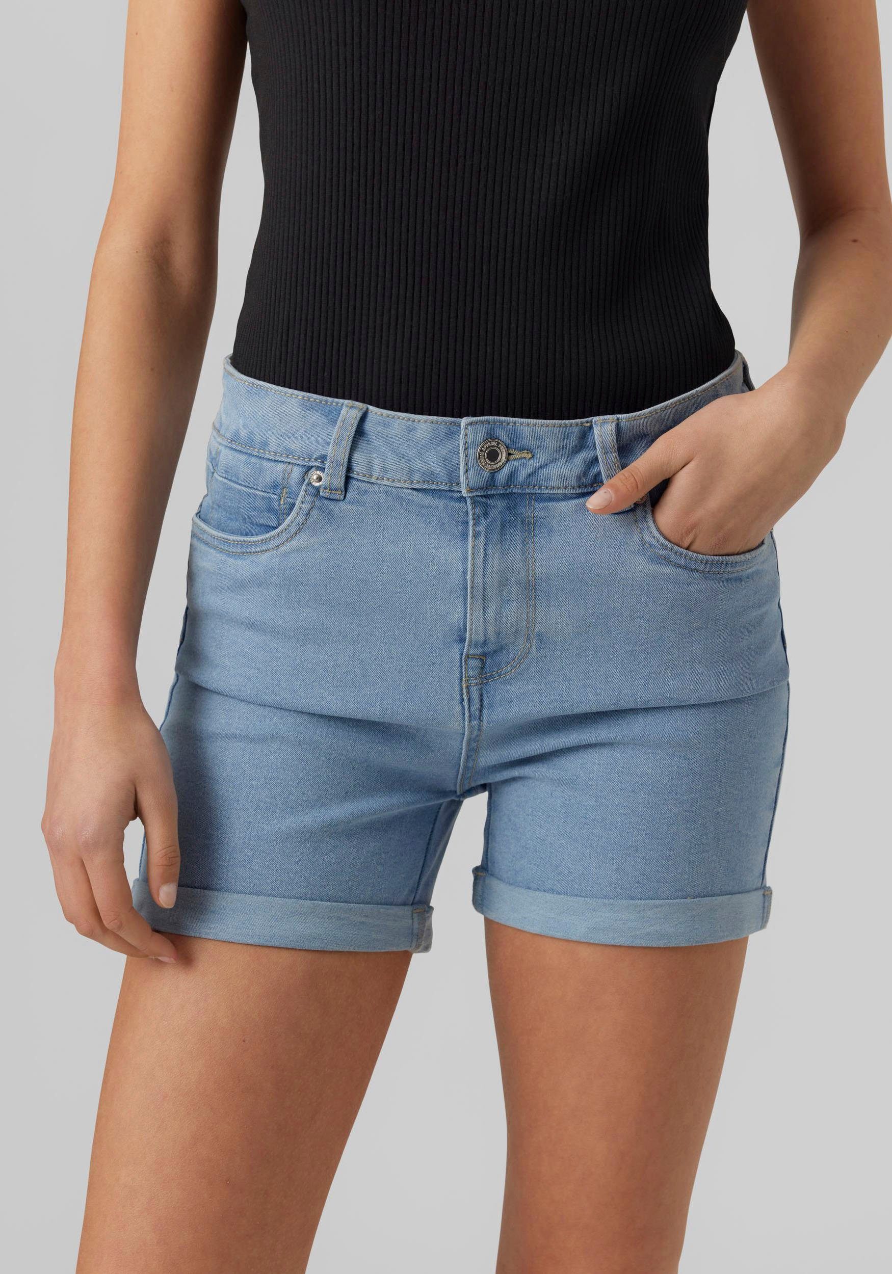 Vero Moda Jeansshorts VMLUNA MR FOLD SHORTS MIX GA NOOS mit Umschlagsaum günstig online kaufen