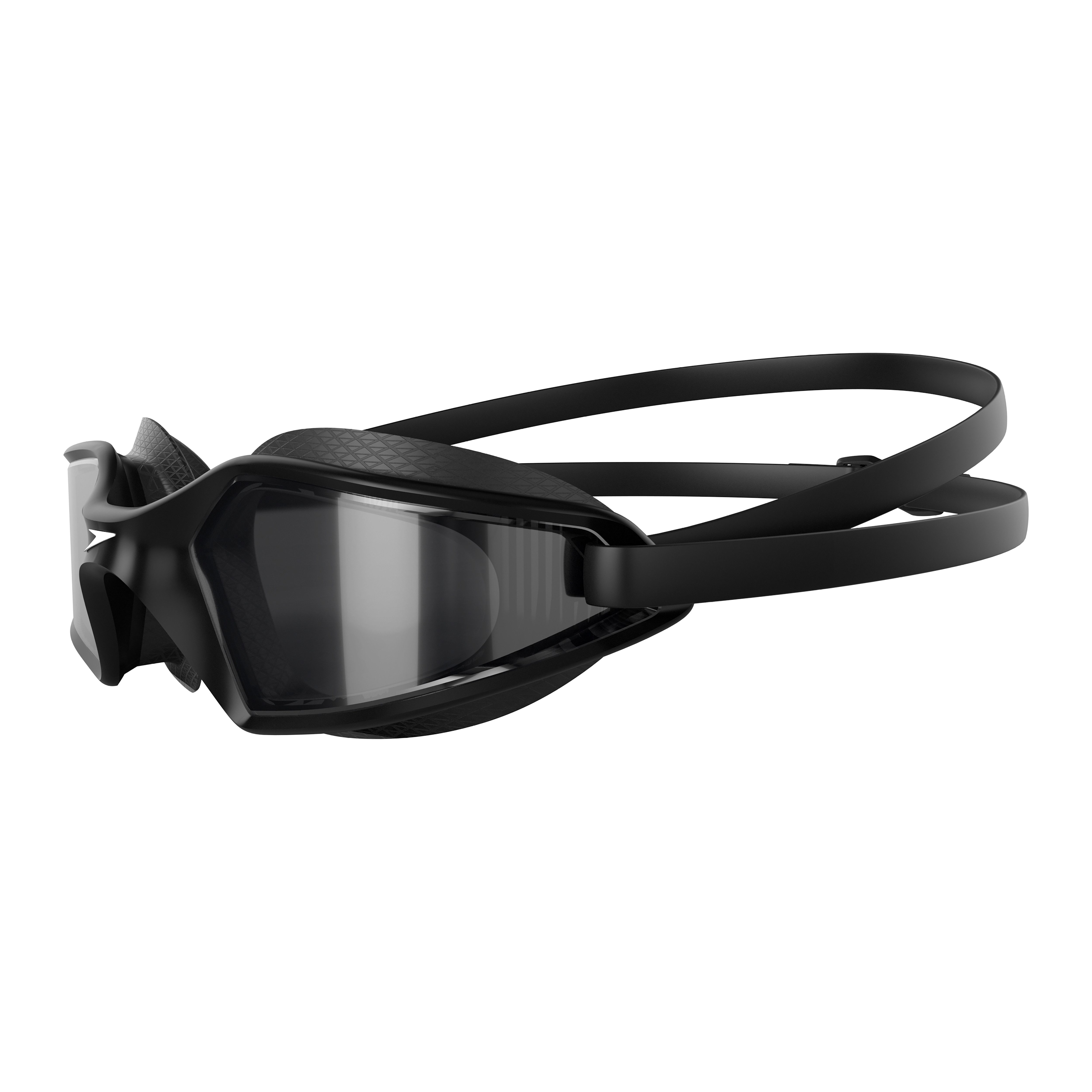 Speedo Schwimmbrille HYDROPULSE GOGGLE AU BLACK/GREY, für klare Sicht unter Wasser, bequemer Sitz, verstellbares Band