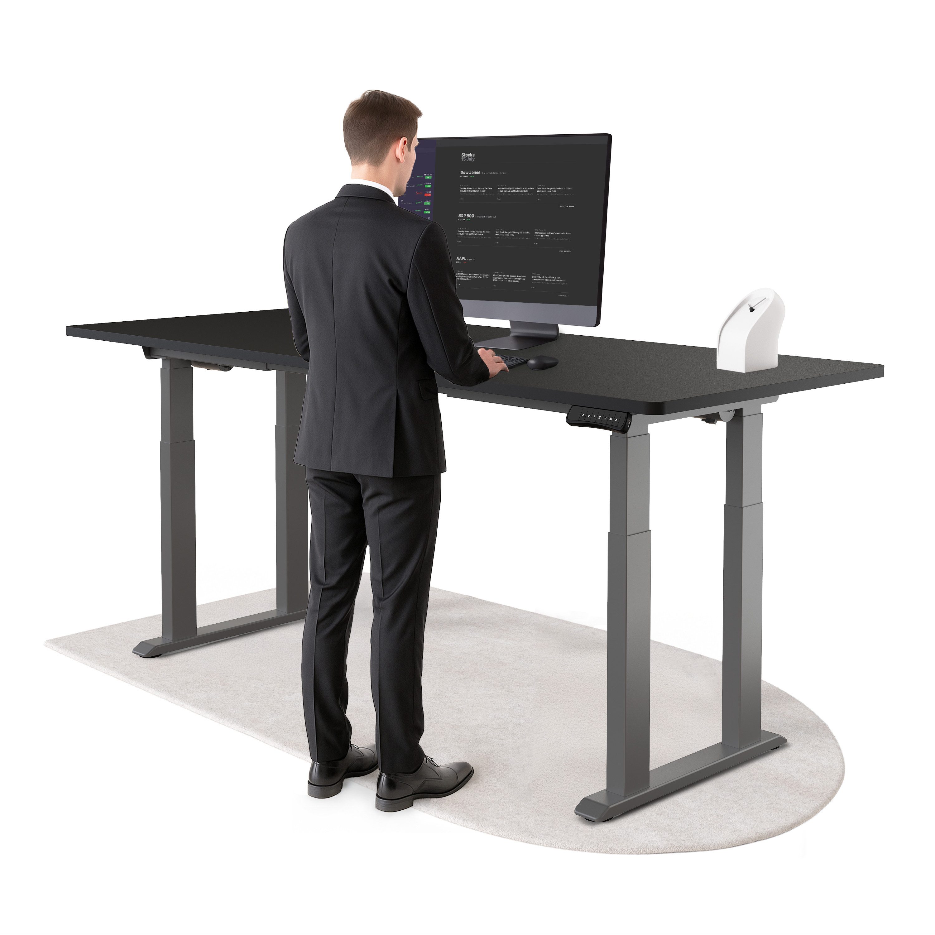 DESKSPACE Schreibtisch TITAN Elektrisch höhenverstellbar mit leisem Dual Motor hohe Traglast (Einzelschreibtisch), leiser Motor unter 50 dB, hohe Tragfähigkeit bis 200 kg