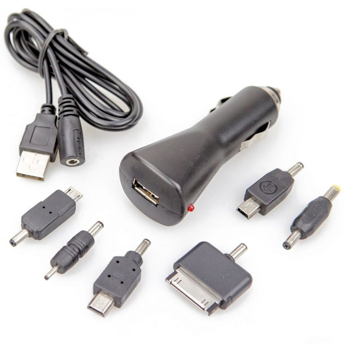 All Ride USB Multi Ladegerät 8-tlg. Set 12V / 24V Kfz Mini Adapter Ladeadapter Universal-Ladegerät (8-tlg., umfangreiche Steckertypen)