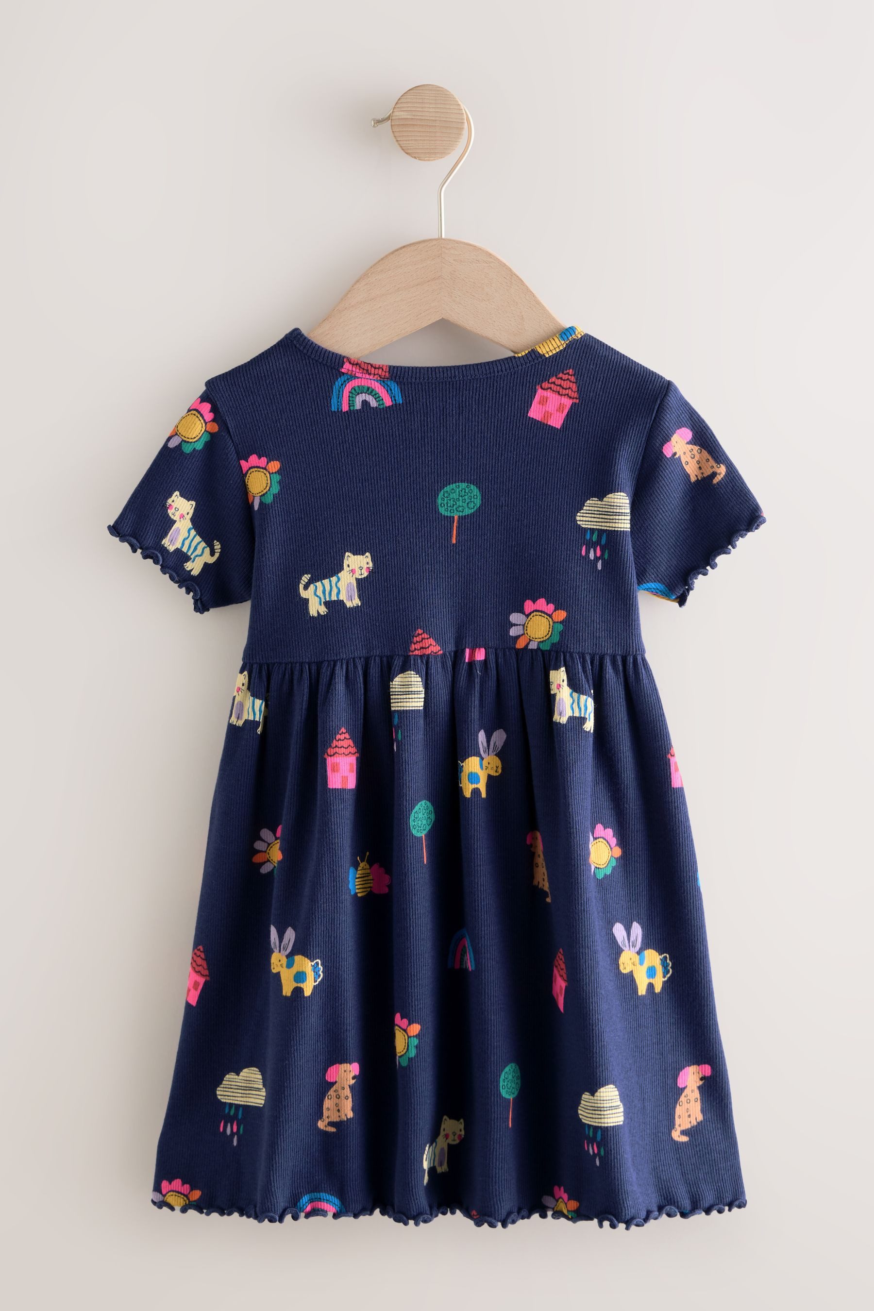 Next Jerseykleid Geripptes Kurzarmkleid (1-tlg)