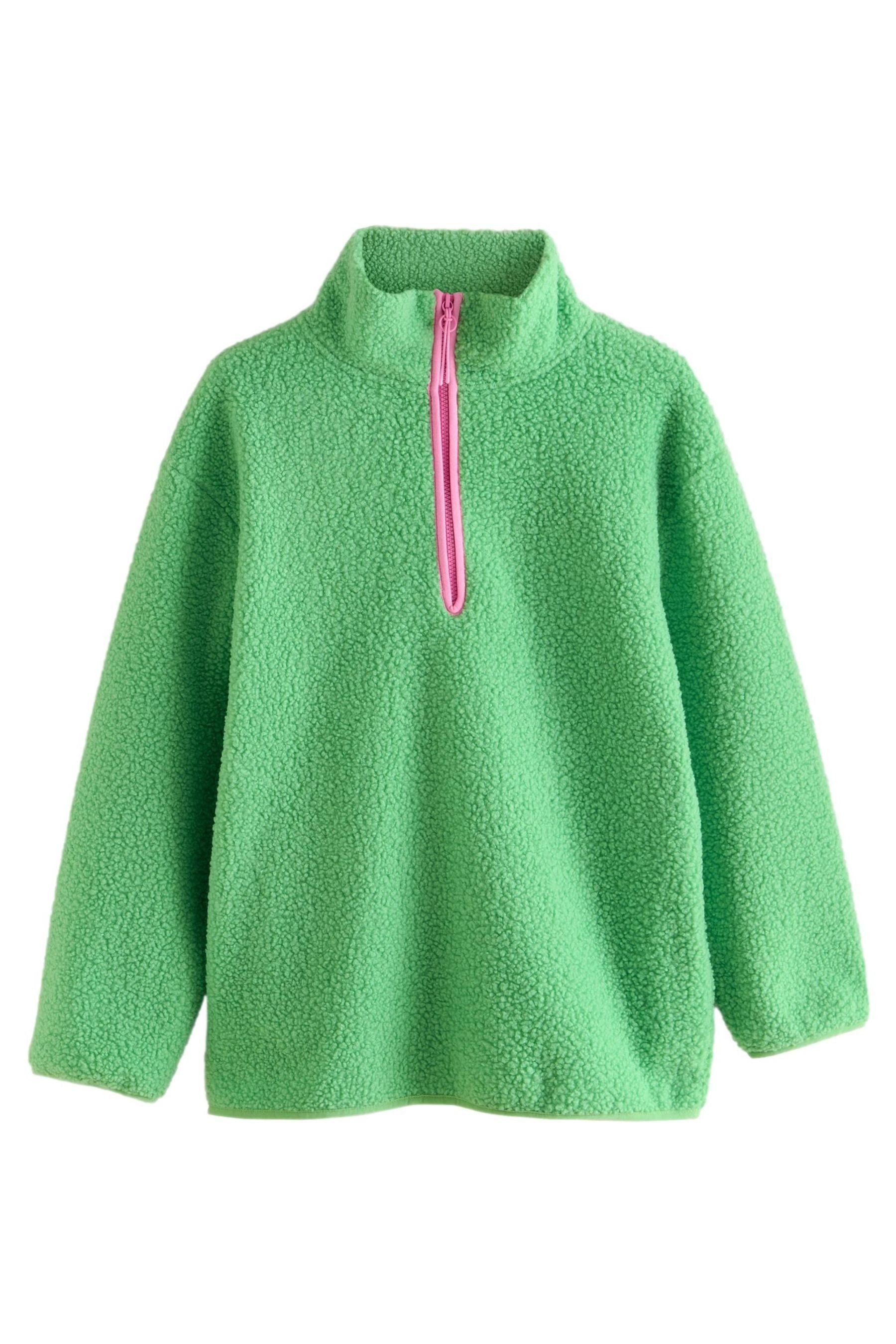 Fleecepullover Langes Teddy-Fleeceoberteil mit 1/4-Reißverschluss