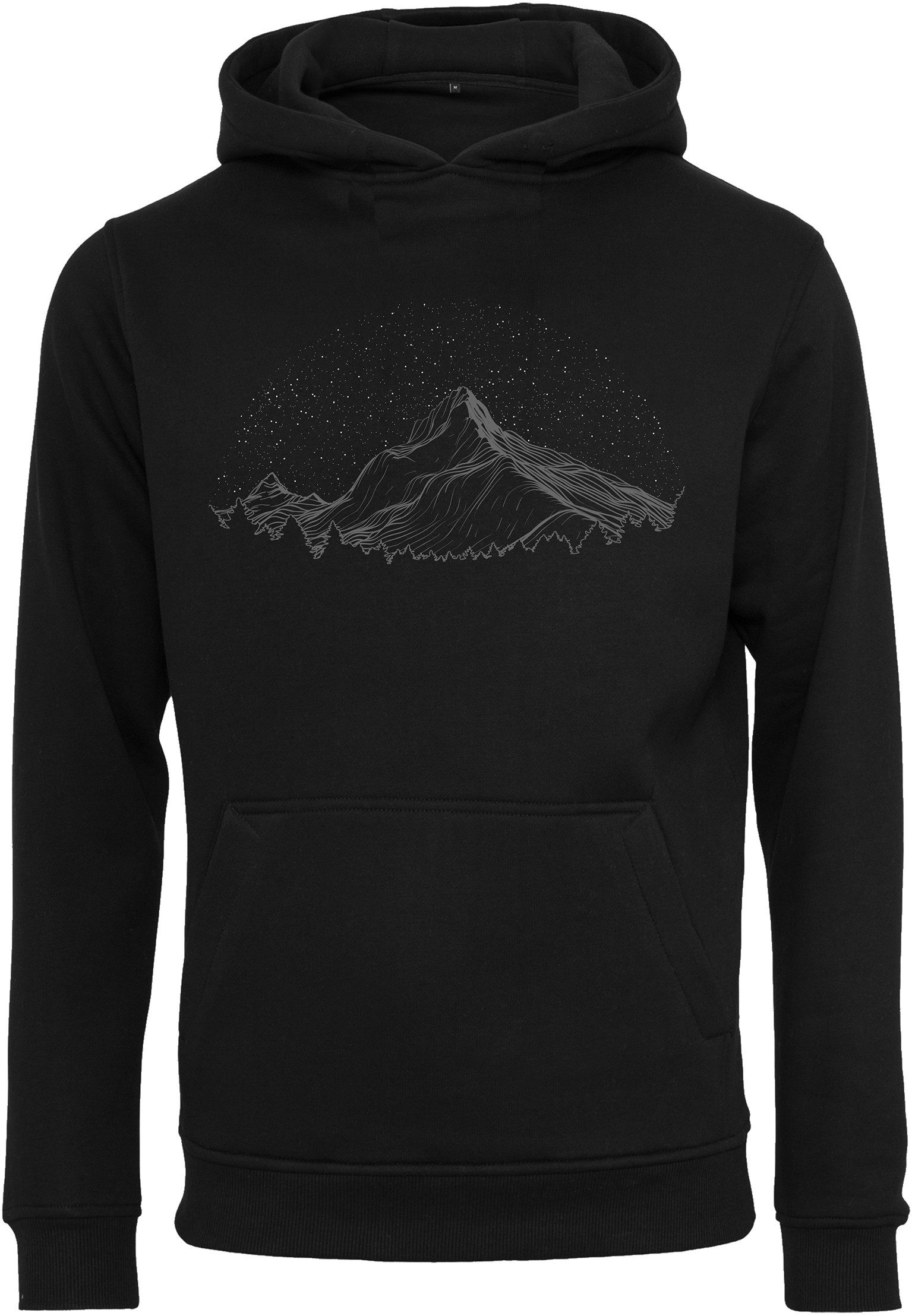 Baddery Kapuzenpullover Hoodie: "Berghimmel" - Kletter Kleidung Wandern Bergsteigen, hochwertiger Siebdruck