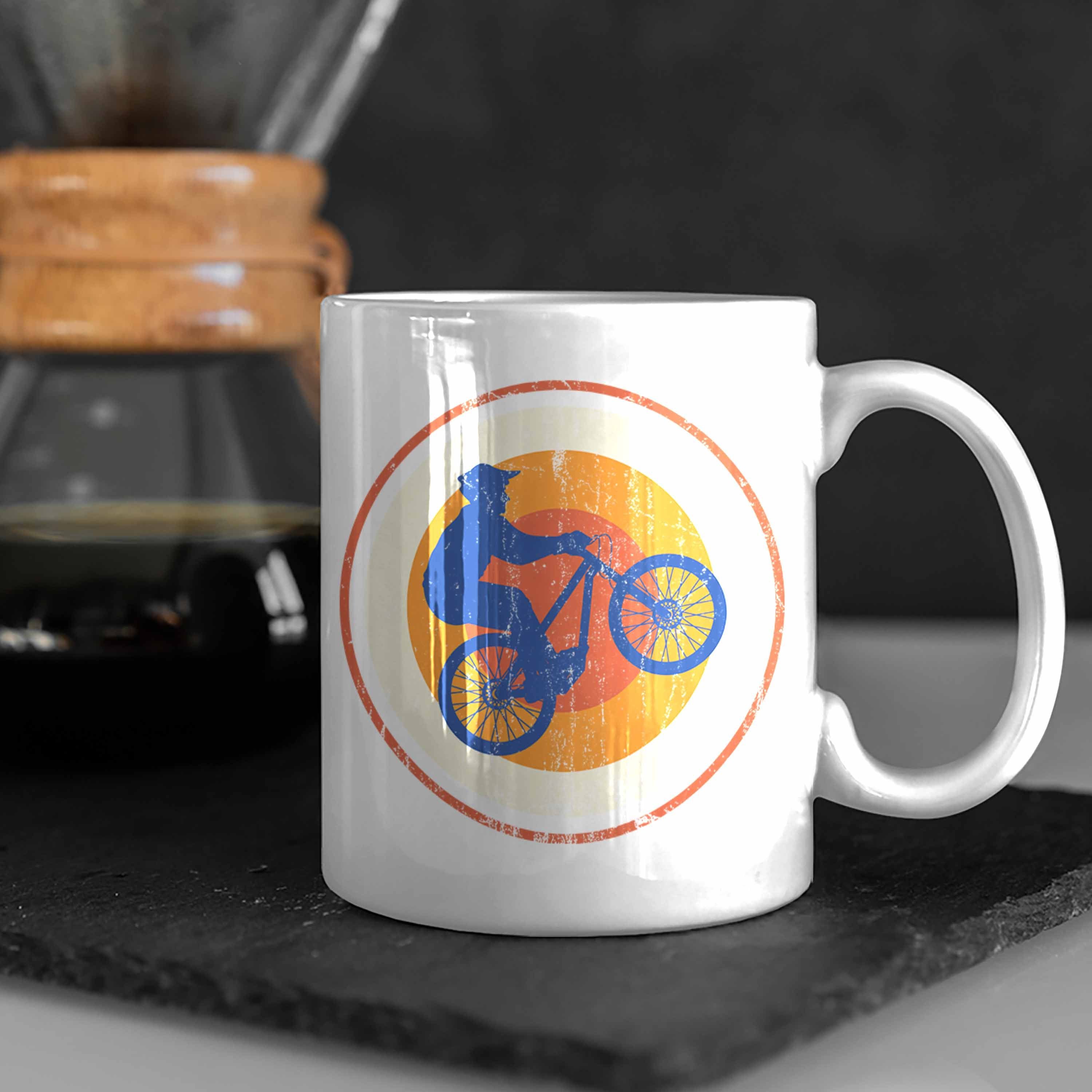 Geschenkidee Moutainbike Männer Trendation - ler Kinder Mountainbiker Accessories Grafik Geschenk Tasse Kaffeetasse Weiss Trendation MTB Tasse