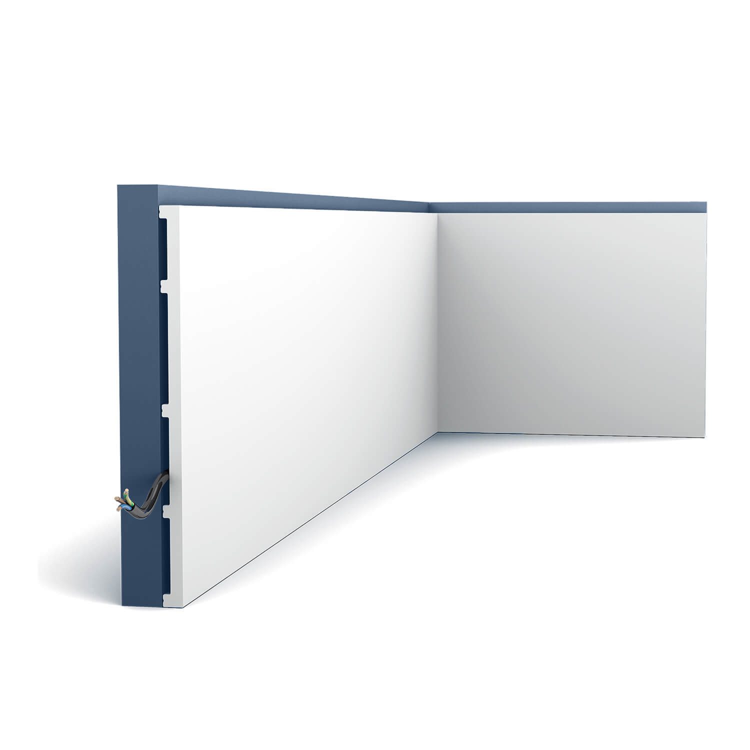 Orac Decor Sockelleiste SX207 MODERN SQUARE Sockelleiste Zierleiste Wandpaneel Wandleiste 2m, L: 200 cm, H: 25 cm, Fußleiste, Bodenleiste, 1-St., Fußleiste, Bodenleiste, Zierprofil, Stuckleiste, mit Kabelkanal, mit Kabelaussparung