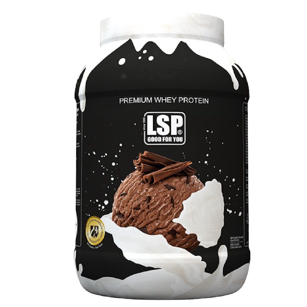 LSP Premium Whey Eiweiß (1.800g) - Protein Sport Shake, Double Chocolate Pulver, 1 er Packung, Dose à 1,00 St., Aus Weidenmilch hergestellt, reich an BCAAs