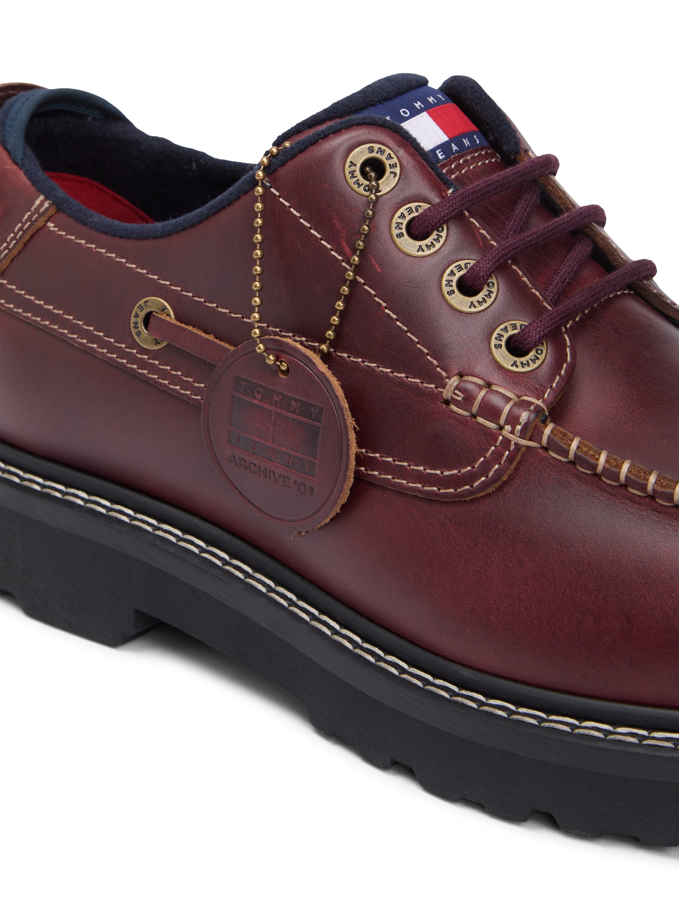 Tommy Jeans ARCHIVE '01 BOAT SHOE LEATHER Bootsschuh Bootsschuh, Halbschuh mit Kontrast-Rahmennaht