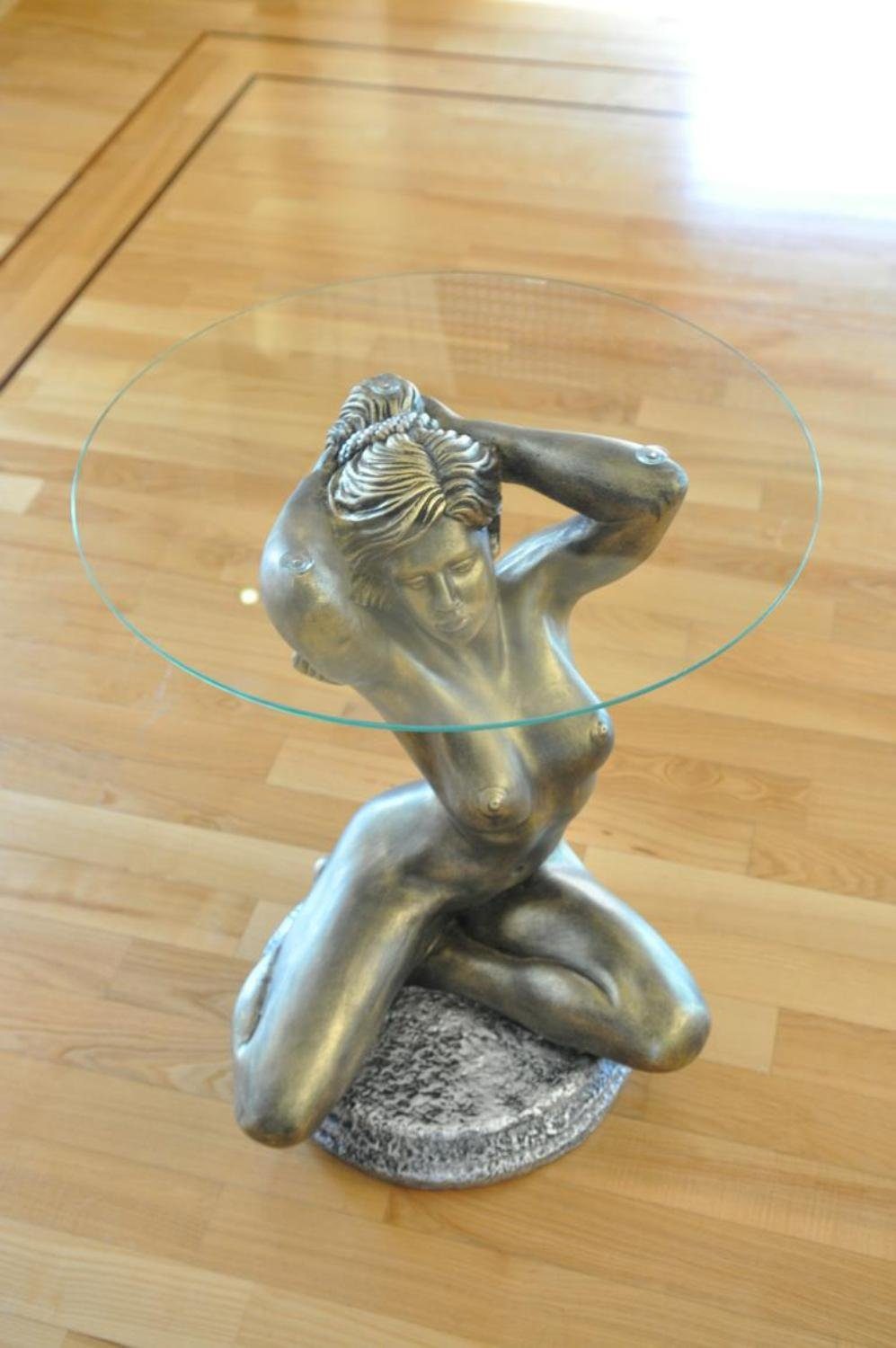 JVmoebel Skulptur Design Glastisch Beistell Klassisch cm Tisch 51 Medusa Couchtisch
