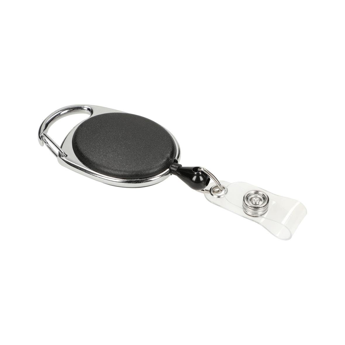 Visitenkarten Ausweishalter "Badge" schwarz/silber