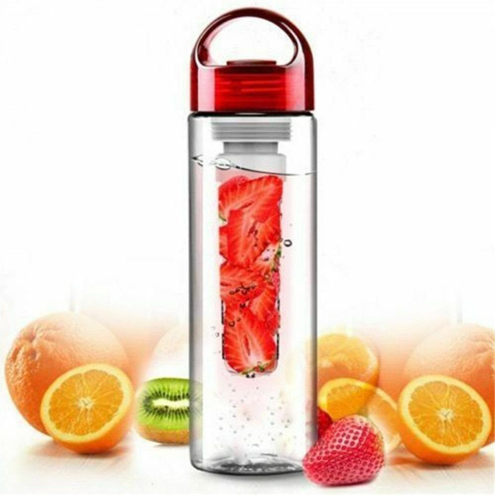 RHP Trinkflasche Trinkflasche mit Fruchteinsatz Infuser Wasserflasche Sportflasche Rot