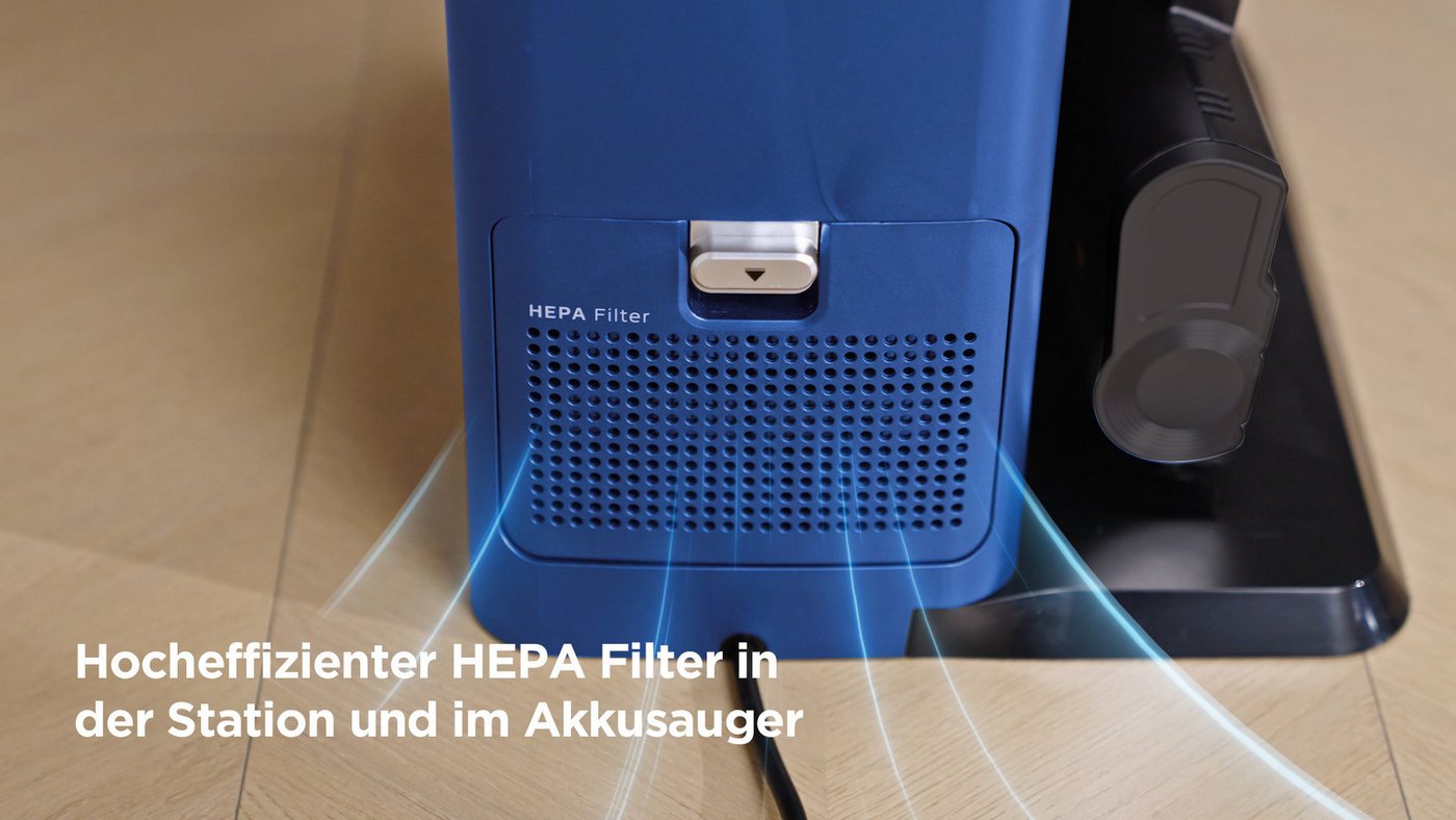 Hanseatic Akku-Stielstaubsauger HVSS350600SMC mit Absaugstation, bis zu 60 min. Akkulaufzeit, 350 W, beutellos, inkl. 3 Jahre Herstellergarantie