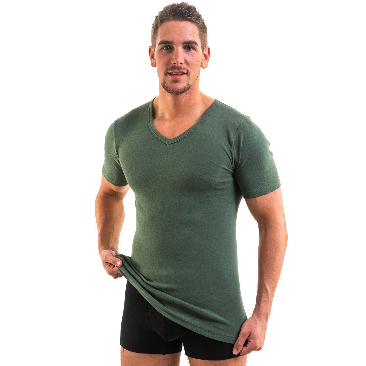 HERMKO Unterziehshirt 4880 Herren kurzarm Shirt V-Ausschnitt Business Unter günstig online kaufen