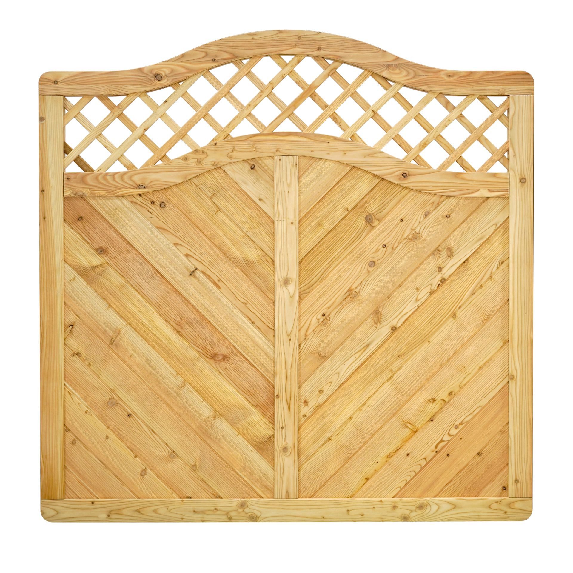 GartenLand Zaun Massivzaun Nizza gebogen Rankgitter 180x180 cm Lärche Naturbelassen, (Set, Ohne Pfosten, 180x180/ 165), geschwungen, Lärche