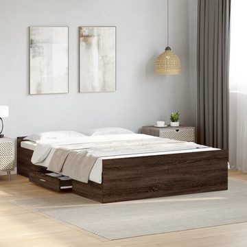 vidaXL Bett Bettgestell mit Schubladen Braun Eichen-Optik 140x190 cm
