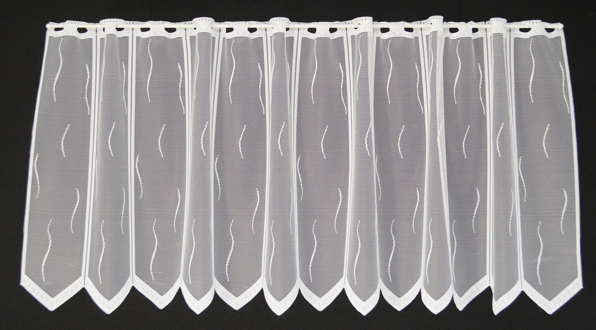 Gardinen Kranzusch Scheibengardine mit kleinem Wellenmuster, Stangendurchzu günstig online kaufen