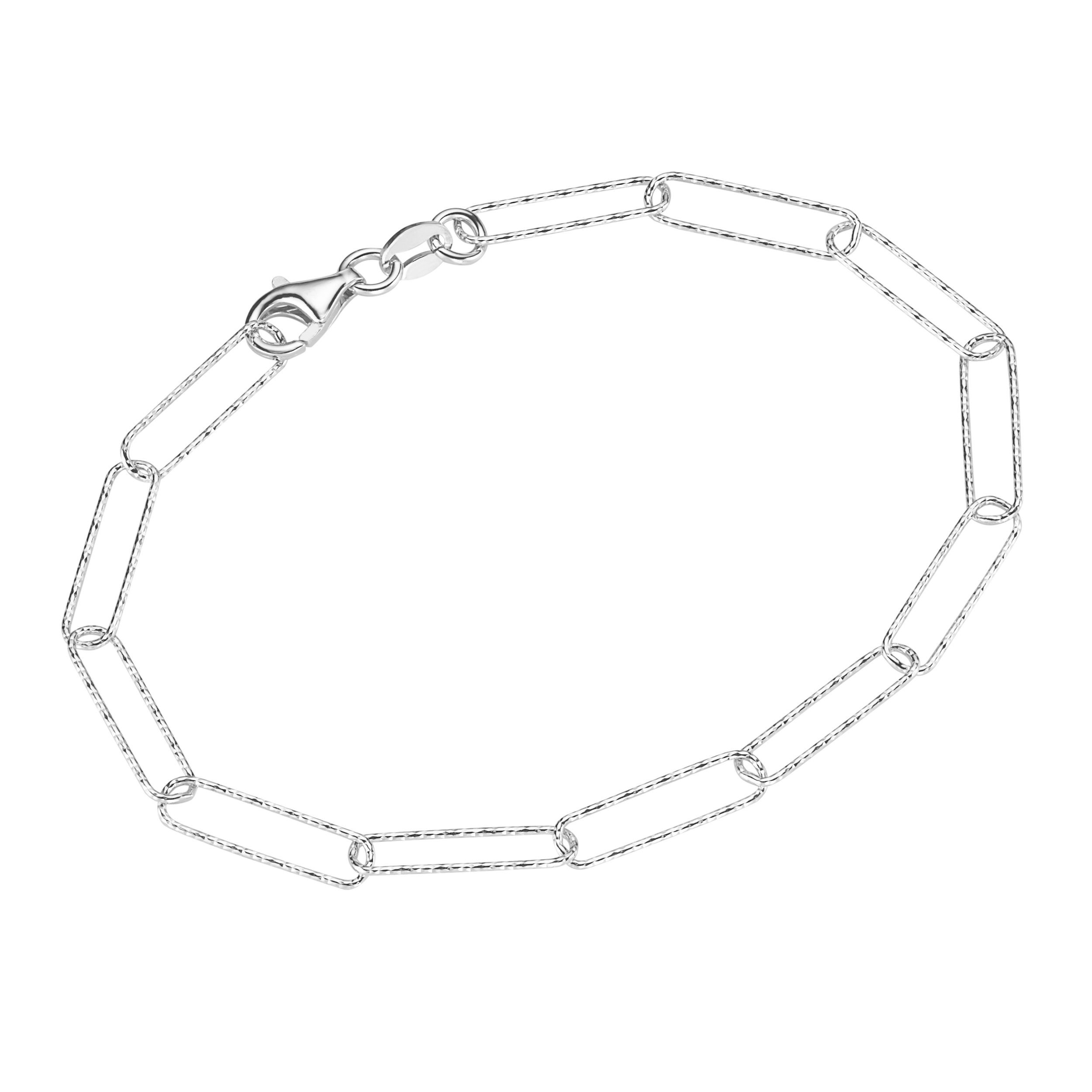925 Smart ovale Armband diamantiert, Glieder Silber längliche Jewel