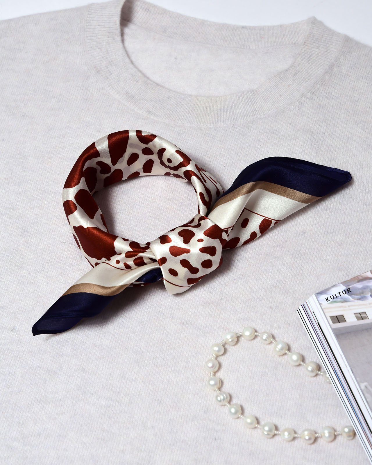 MayTree Seidentuch quadratisch,Safari 53x53 cm, Nickituch, Bandana-Schal, ( günstig online kaufen