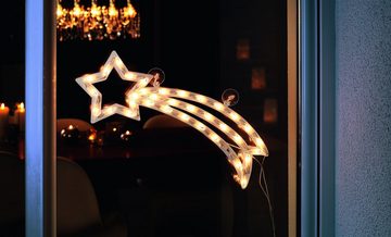 KONSTSMIDE LED Stern Weihnachtsstern, Weihnachtsdeko, LED fest integriert, Warmweiß, LED Fenstersilhouette, Komet, 35 warm weiße Dioden