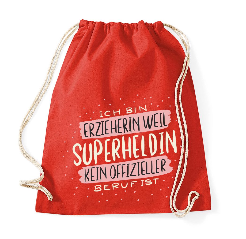 Blondie & Brownie Turnbeutel SuperheldErzieher Beutel Print Erzieherin Spruch Turnbeutel Motiv (Einzelartikel, 1-teilig), SuperheldErzieher_Beutel Geschenkedition