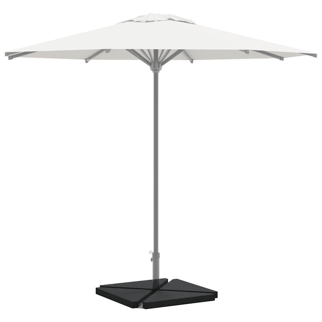 vidaXL Schirmhalter Schirm-Gewichtsplatten 4 Stk. Schwarz Granit Dreieckig 14 kg, 1 tlg.