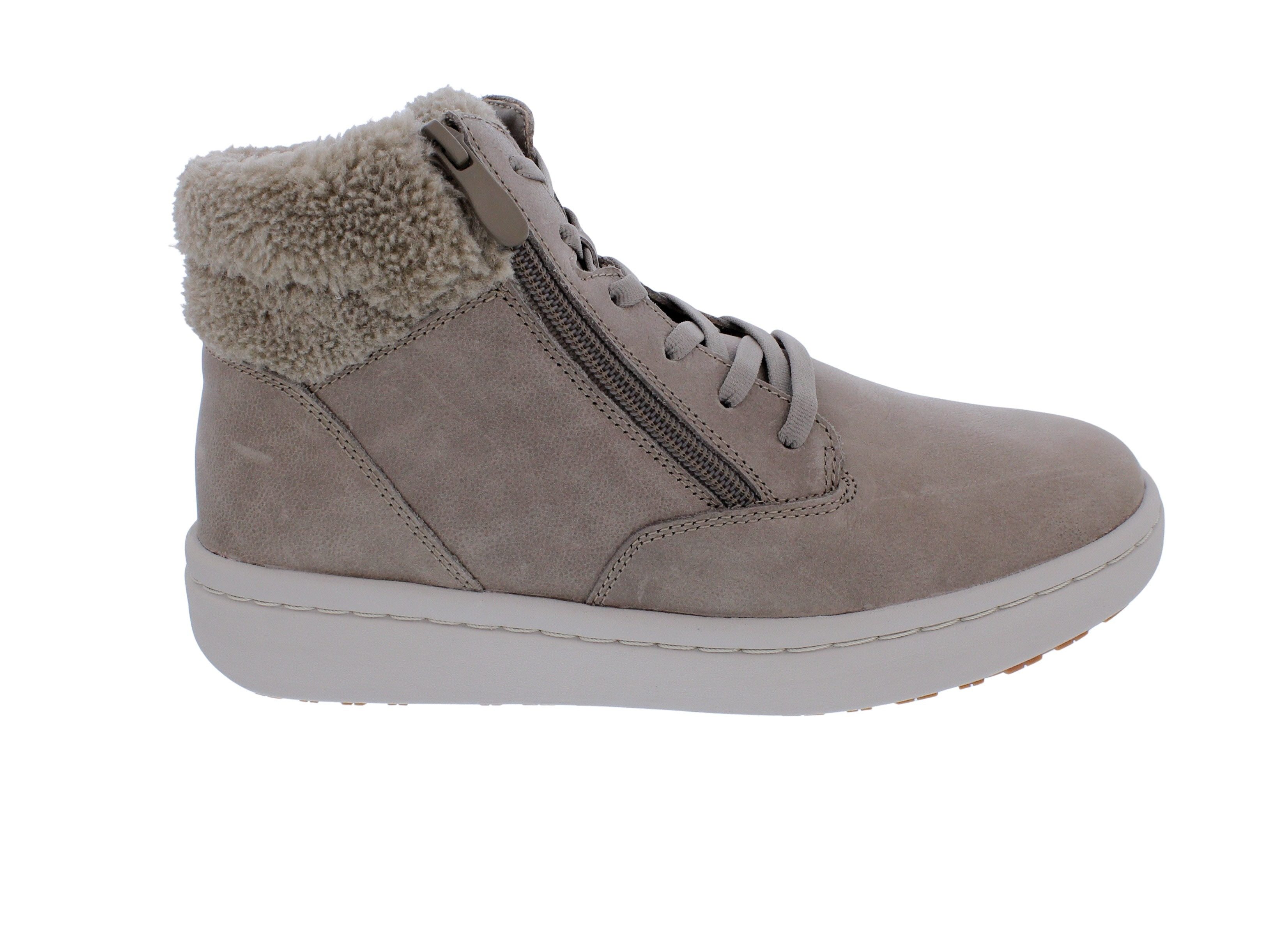 OrthoFeet OrthoFeet Stiefelette Elin Taupe aus wasserabweisendem Glattleder mit Schnürstiefelette