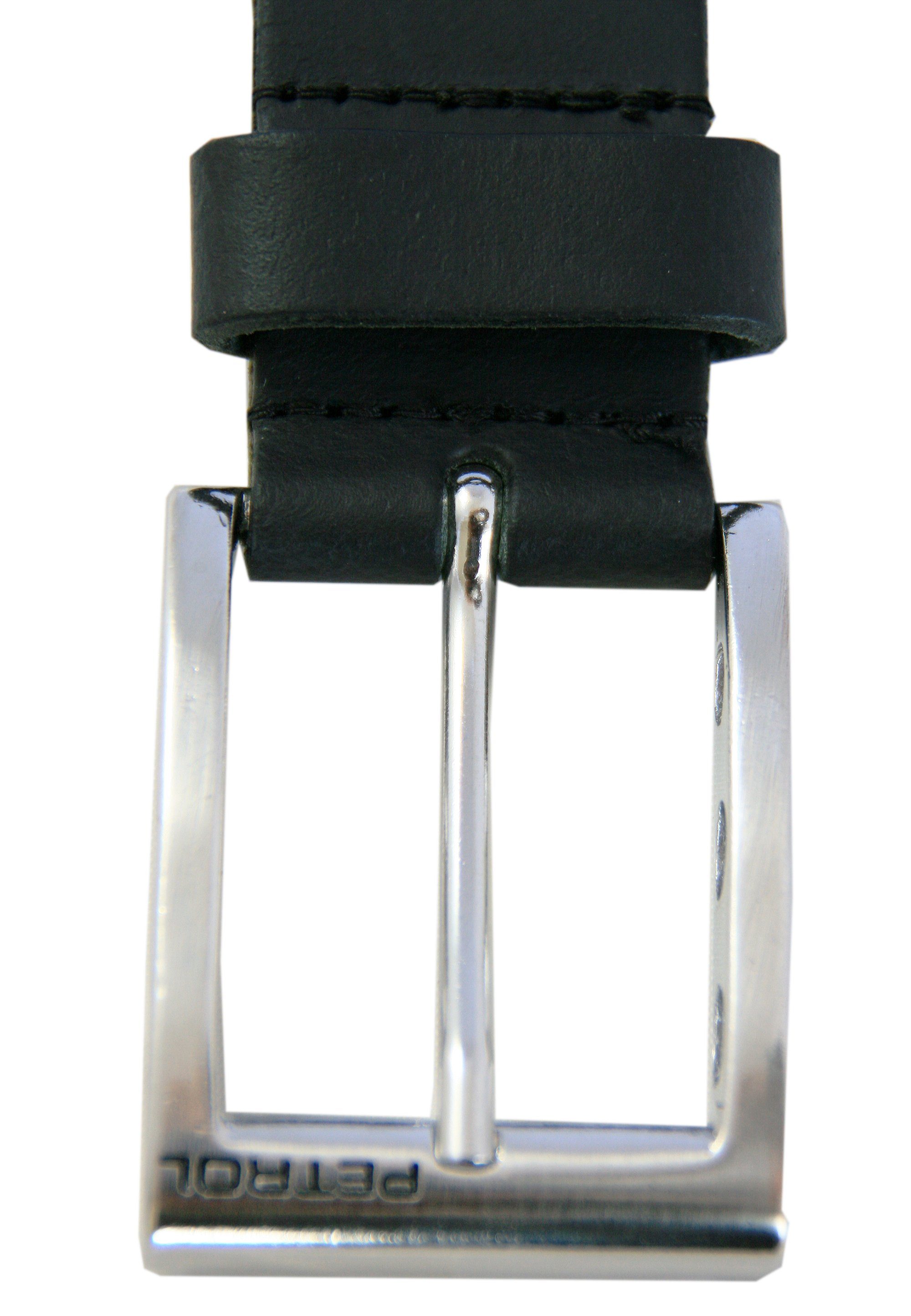 Petrol Industries Ledergürtel im klassischen schwarz Design