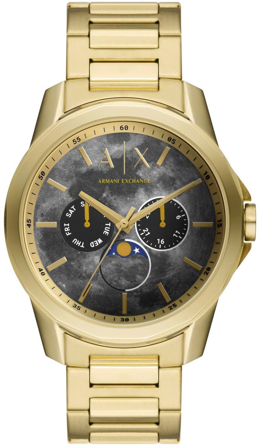 ARMANI EXCHANGE Multifunktionsuhr AX1737, Quarzuhr, Armbanduhr, Herrenuhr, Mondphase, Datum, Edelstahlarmband