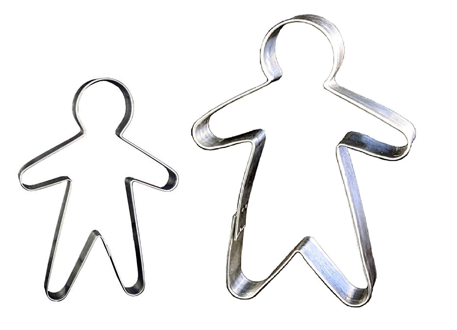 LARES Ausstechform Martinsmann Groß & Klein 9-14cm, Weißblech, 2er Set für Weihnachten - Made in Germany