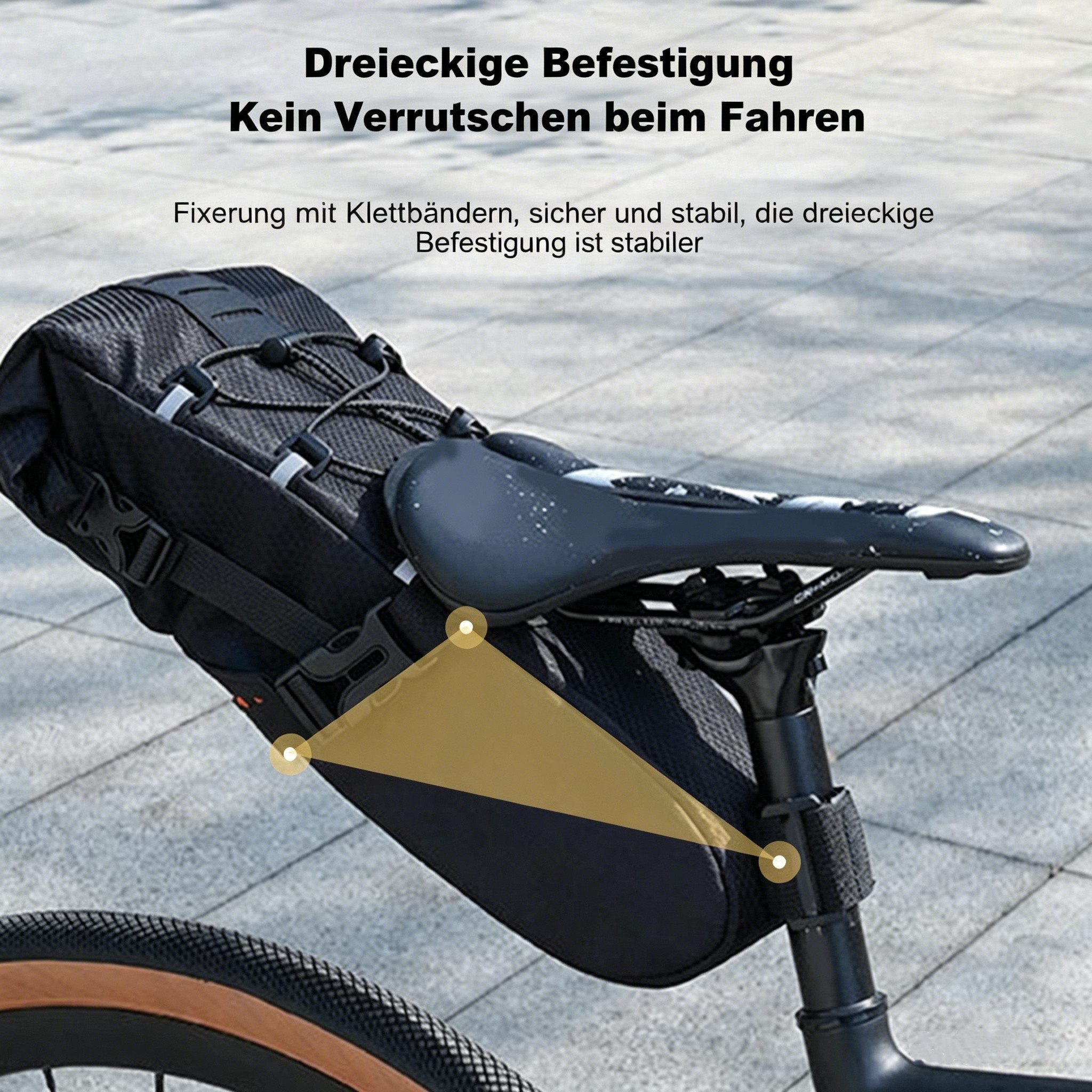 GARRYFIZH Fahrradtasche Bikepacking Satteltasche [5,8 Liter] Wasserdicht Fahrrad Satteltasche, 5,8 l großes Fassungsvermögen, wasserdicht